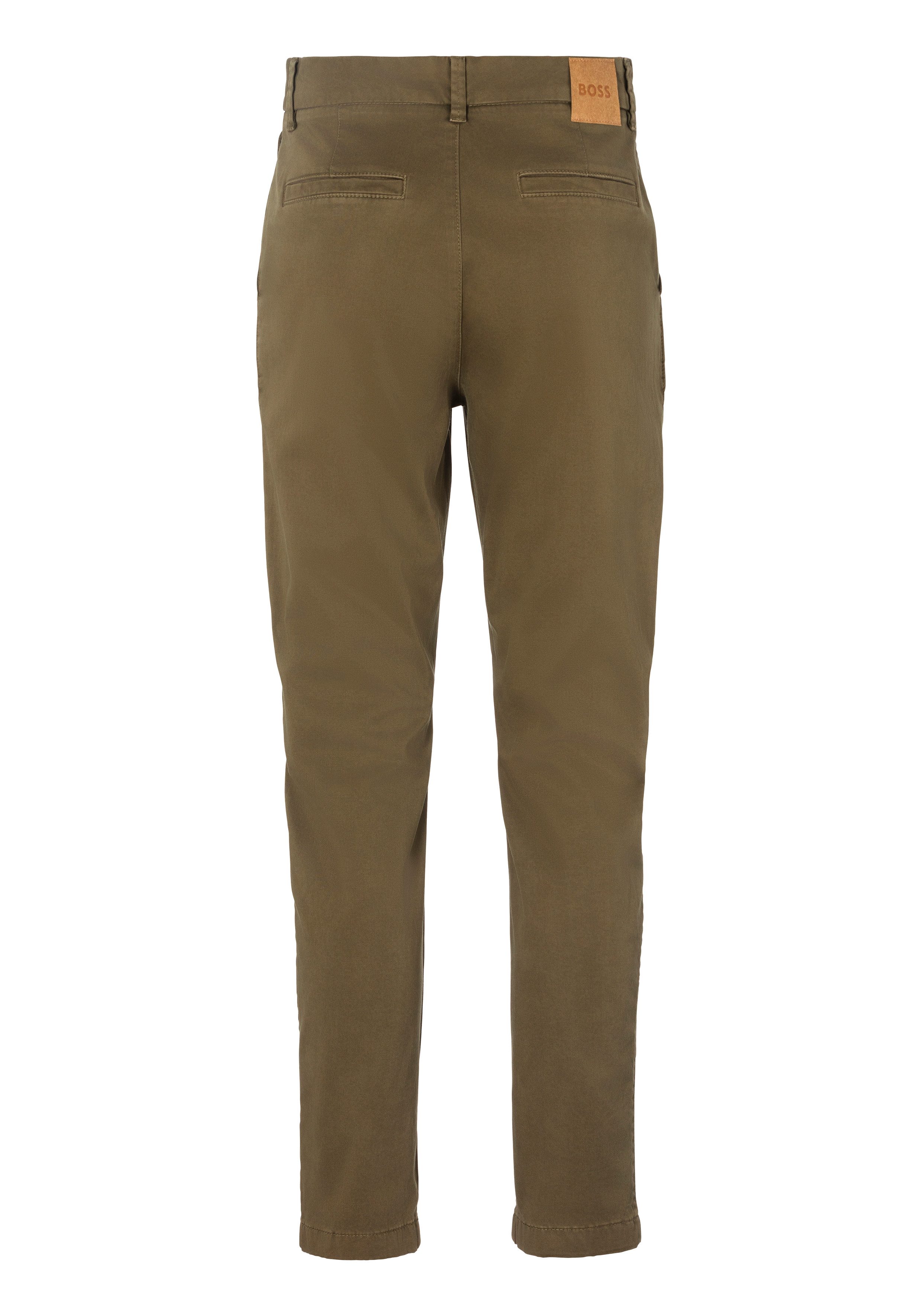 Boss Orange Geweven broek met leren merklabel aan de achterkant van de tailleband