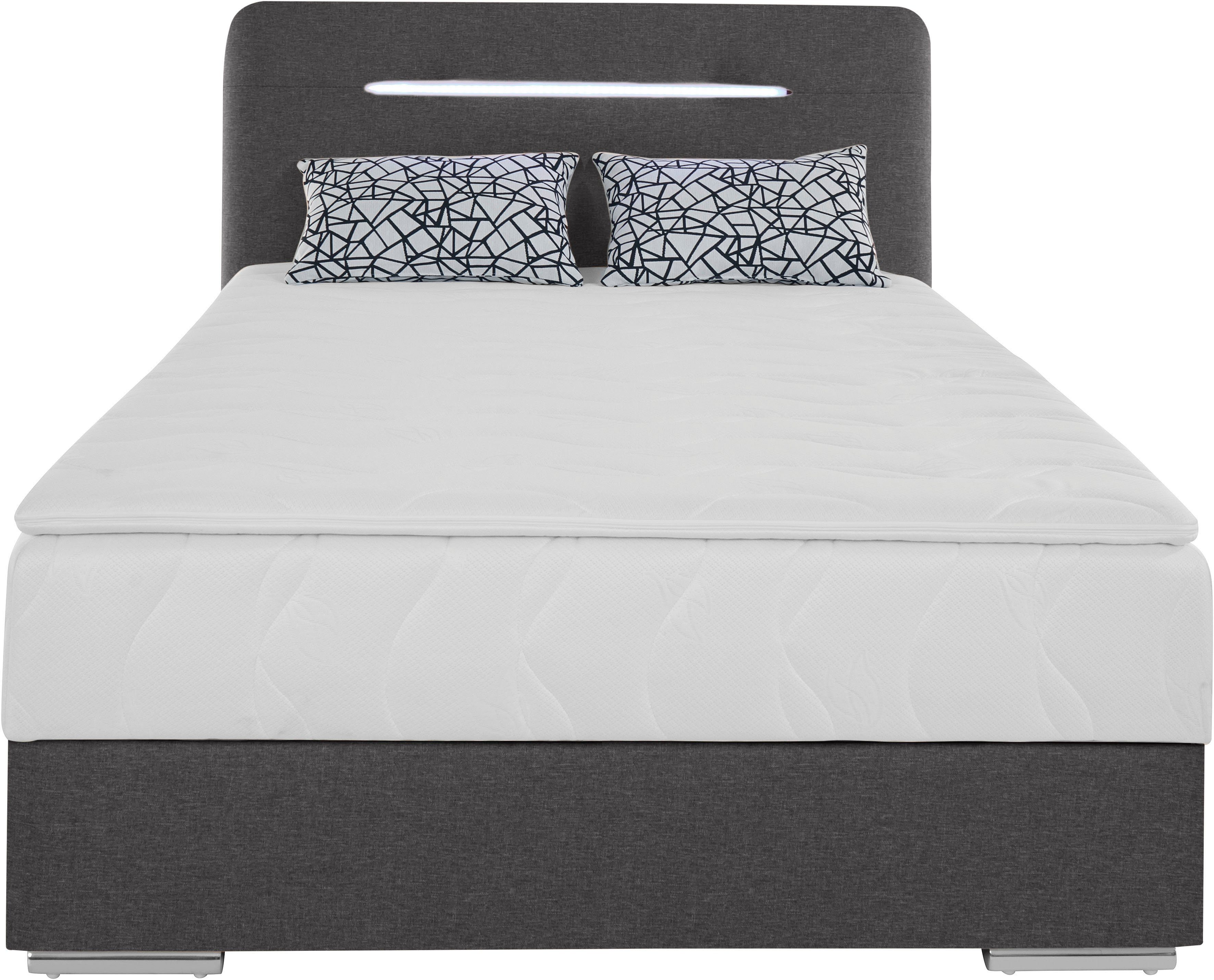 COTTA Boxspring Lighstar inclusief ledverlichting, topmatras, bedkist en sierkussen
