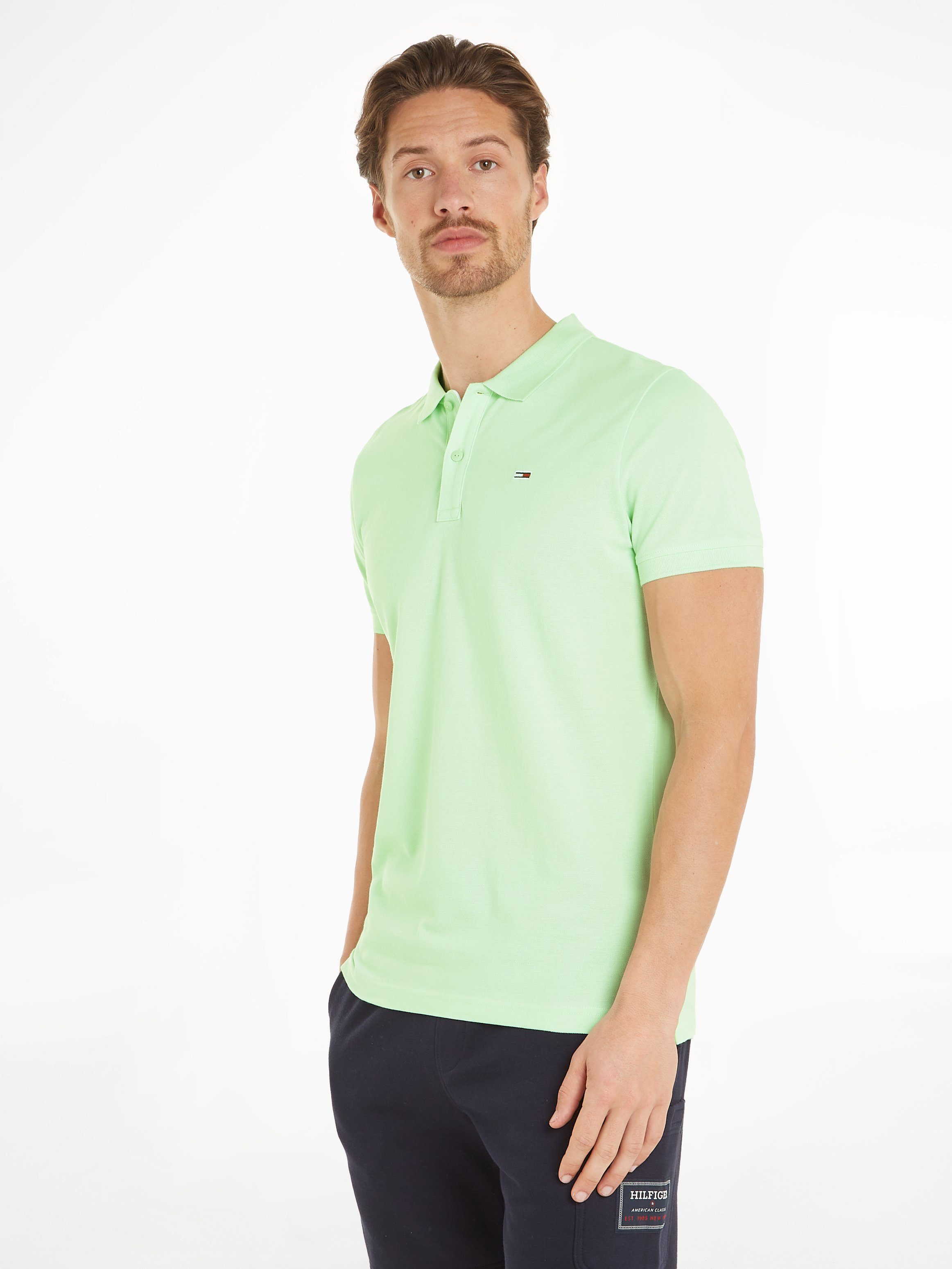 Tommy Hilfiger Groene Polo Korte Mouwen Knoopsluiting Green Heren