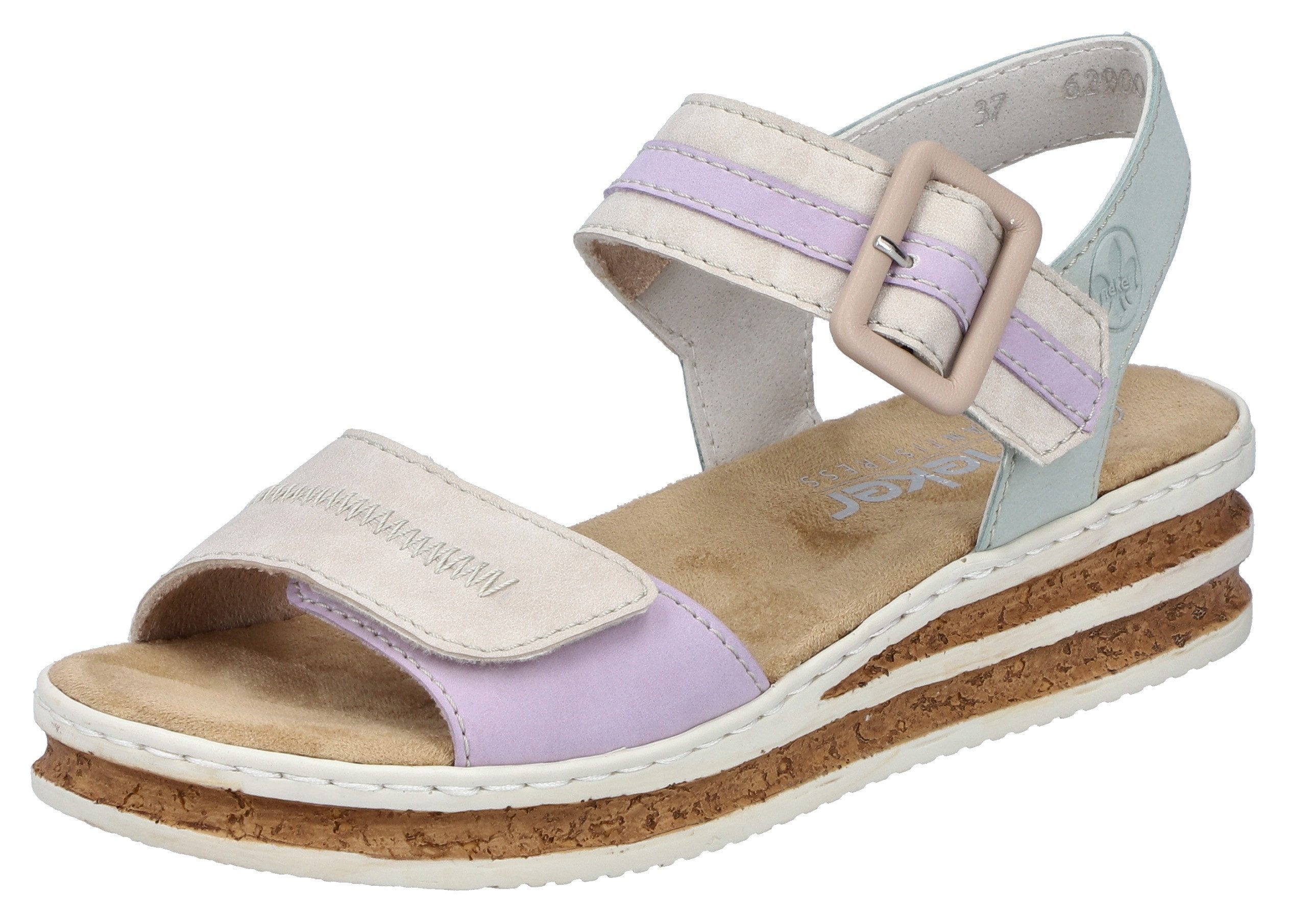 Rieker Sleehaksandaaltjes dames sandalen met sleehak maat 37 beige