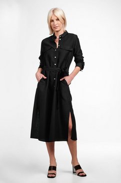 eterna jurk met overhemdkraag classic fit zwart