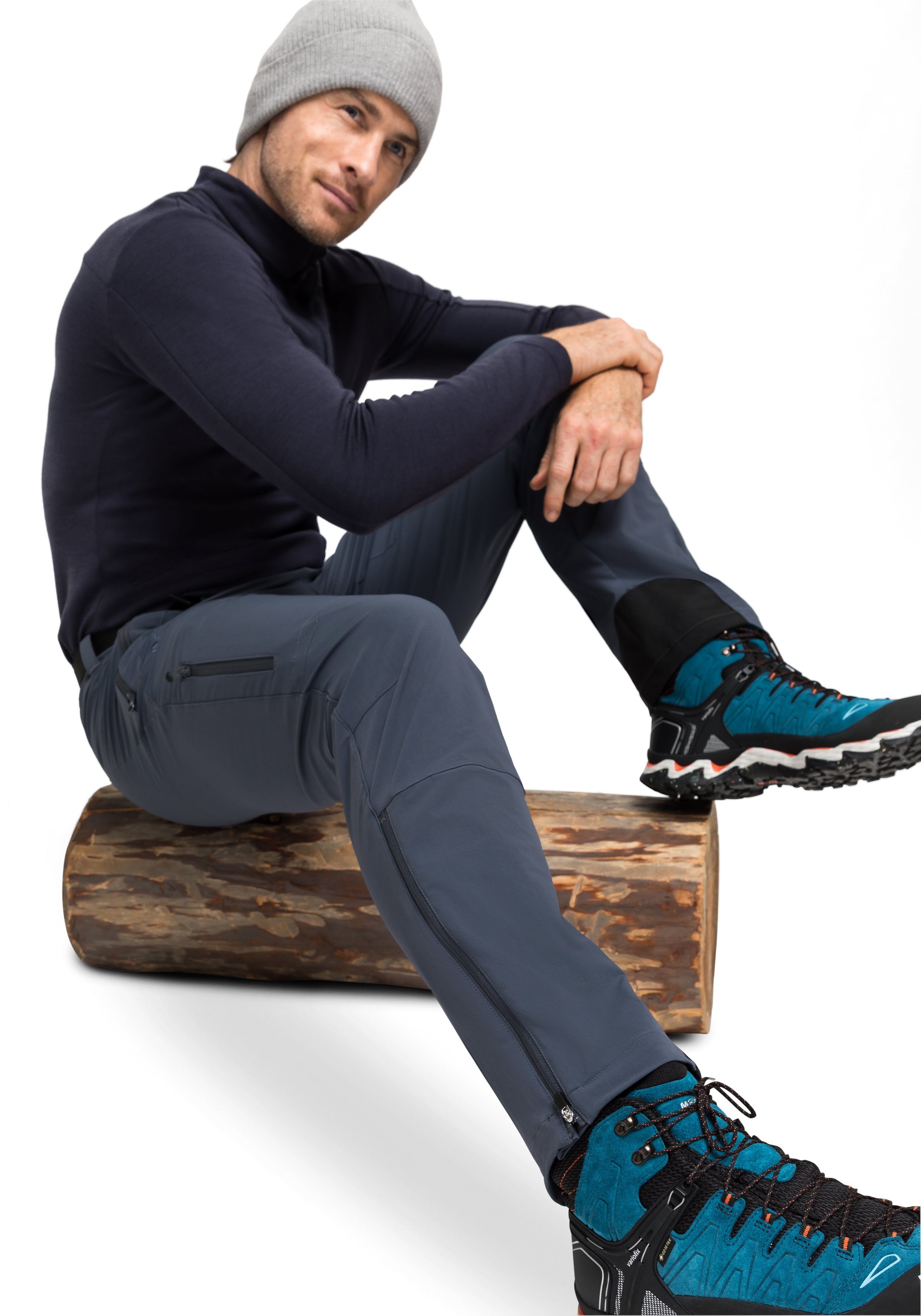 Maier Sports Functionele broek Naturno Heren outdoorbroek, robuuste trekkingbroek, 3 zakken en riem