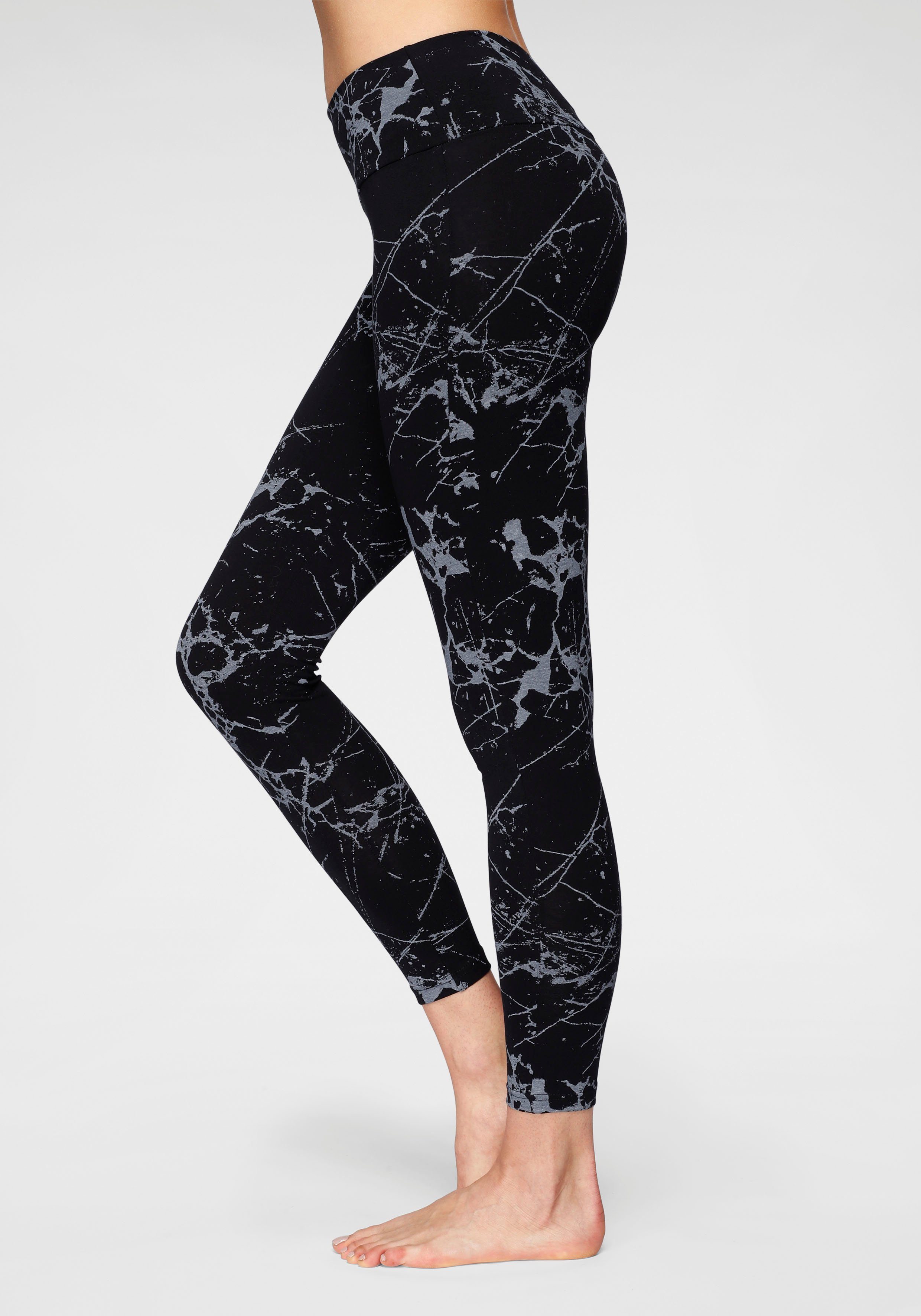 H.I.S Legging in bedrukt en effen, loungewear (Set van 2)