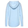 herrlicher sweater anniston short met herrlicher logo-statement-print blauw