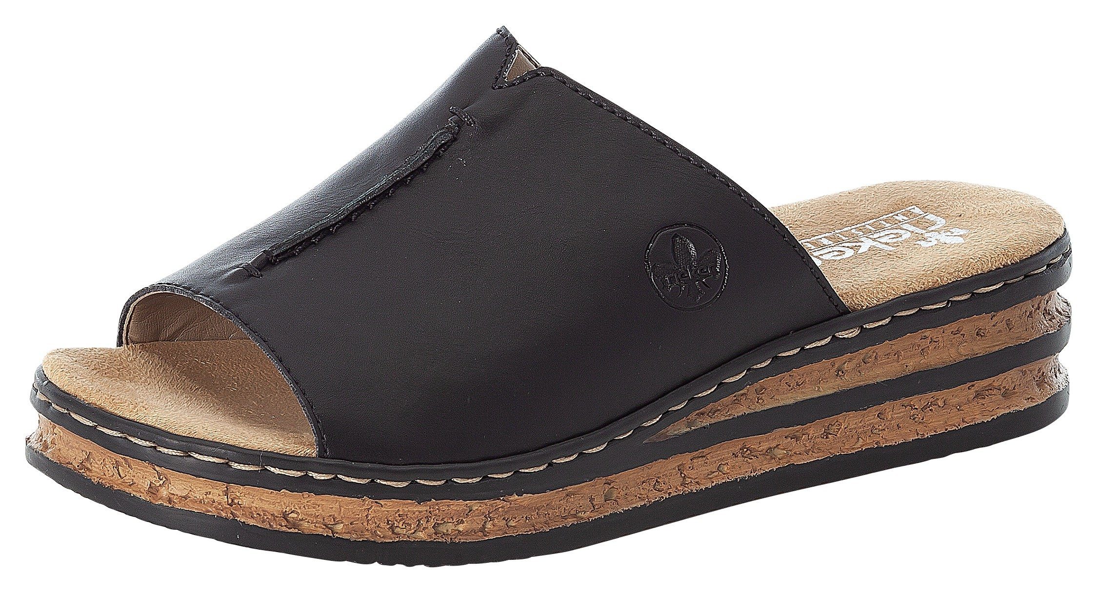 Rieker Slippers , plateau, zomerschoen, pantoffels in klassieke look