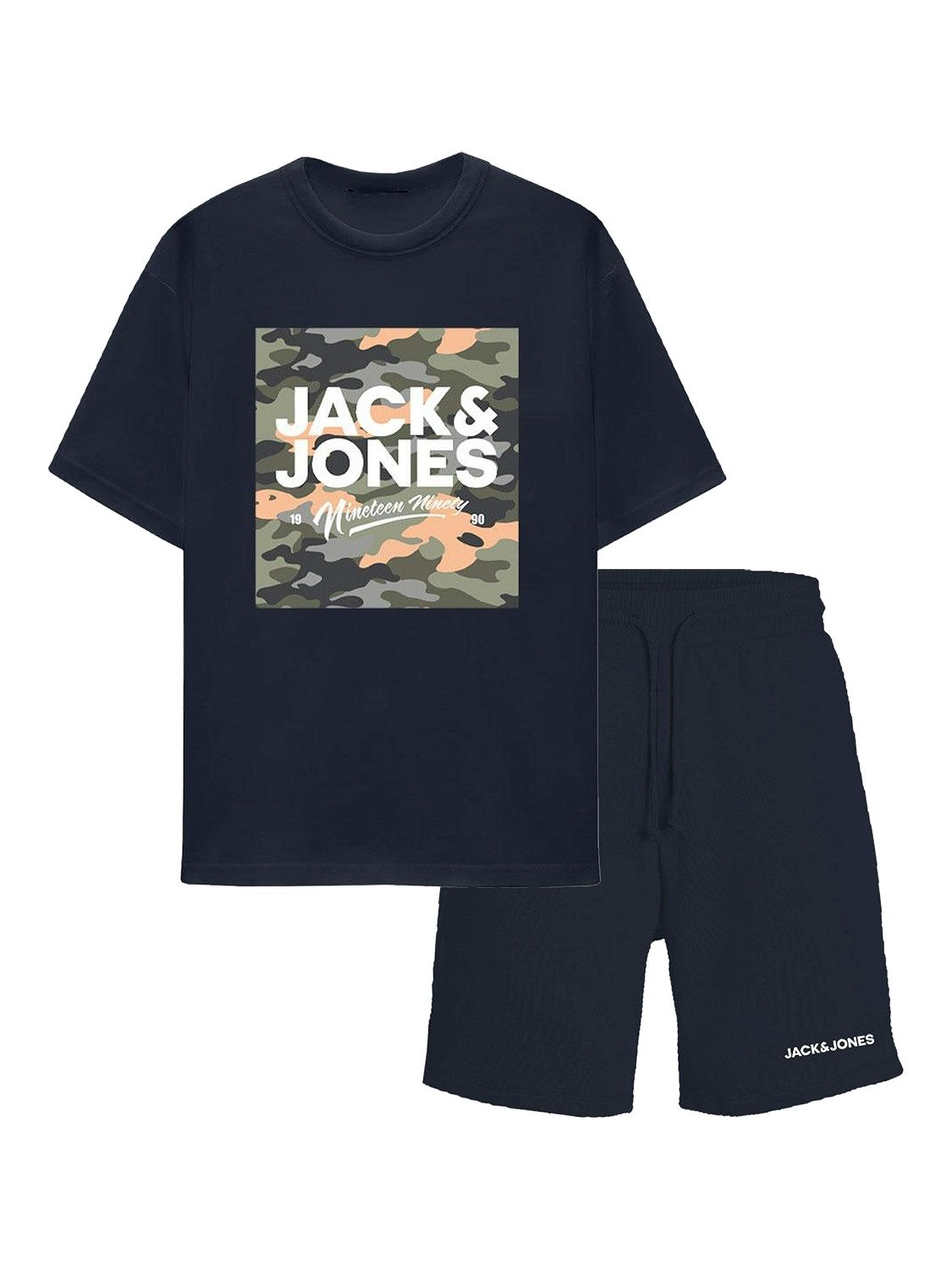 Jack & Jones Junior Shirt & short JJPETE CAMO SET PACK JNR (set, 2-delig, 2)