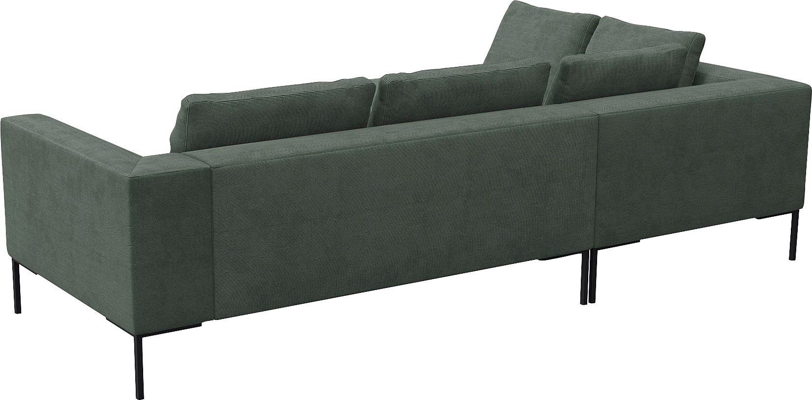 FLEXLUX Hoekbank Loano, supercomfortabel zitcomfort door koudschuim in de zitting moderne bank, vrij in de ruimte te plaatsen, losse kussens, l-vorm