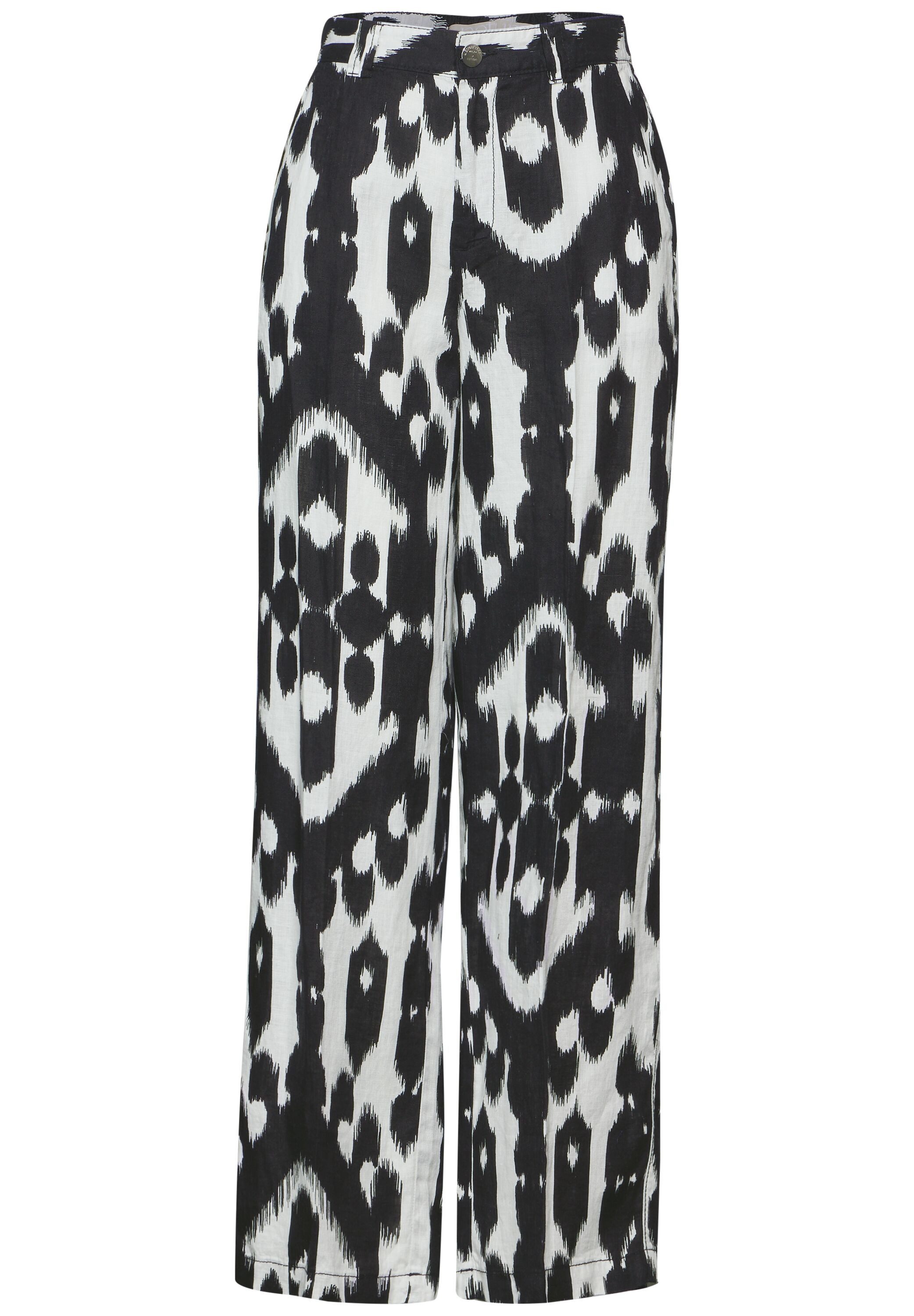 STREET ONE Linnen broek met print all-over