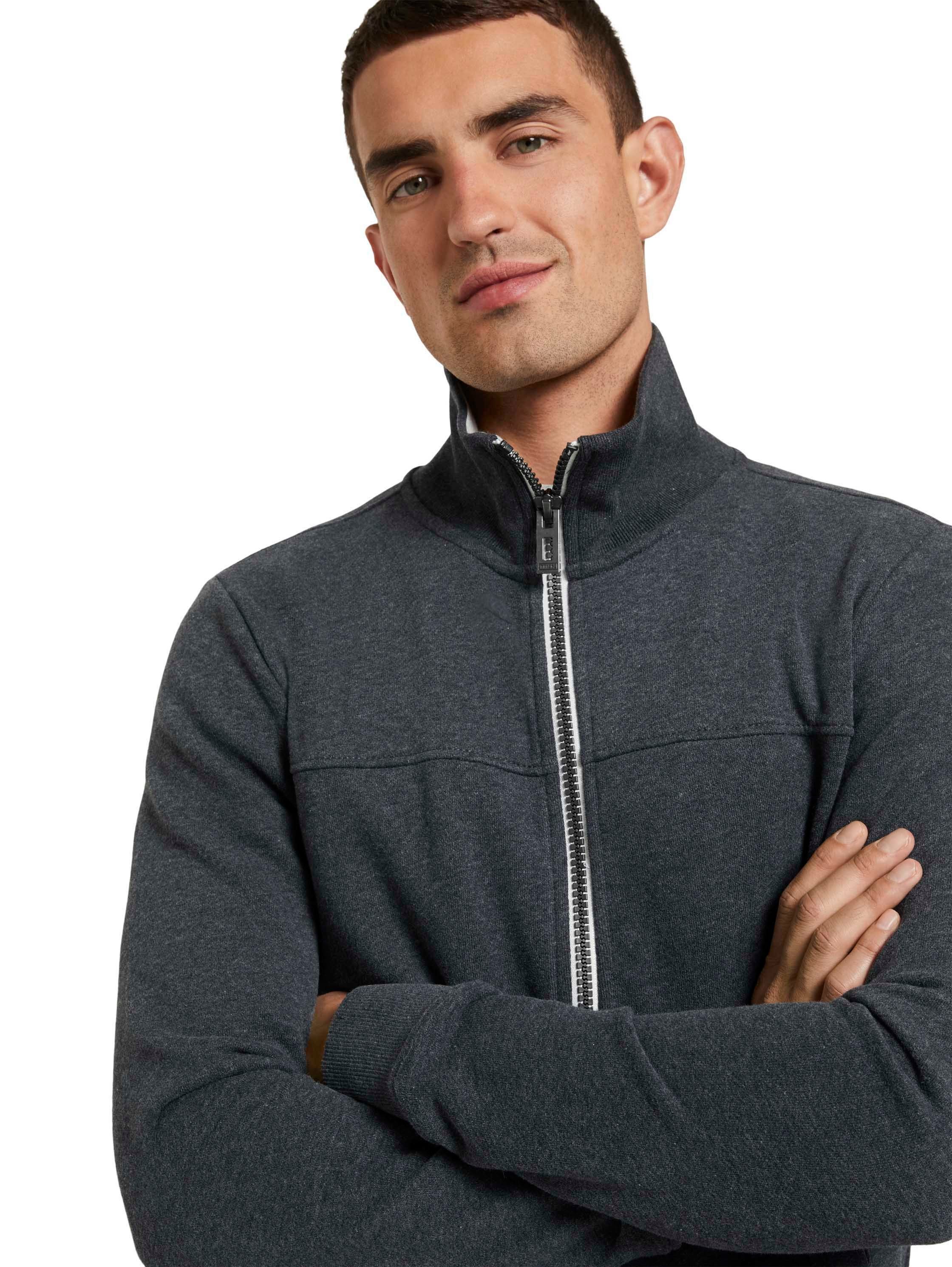 Tom Tailor Sweatvest met opstaande kraag die warm is voor de hals