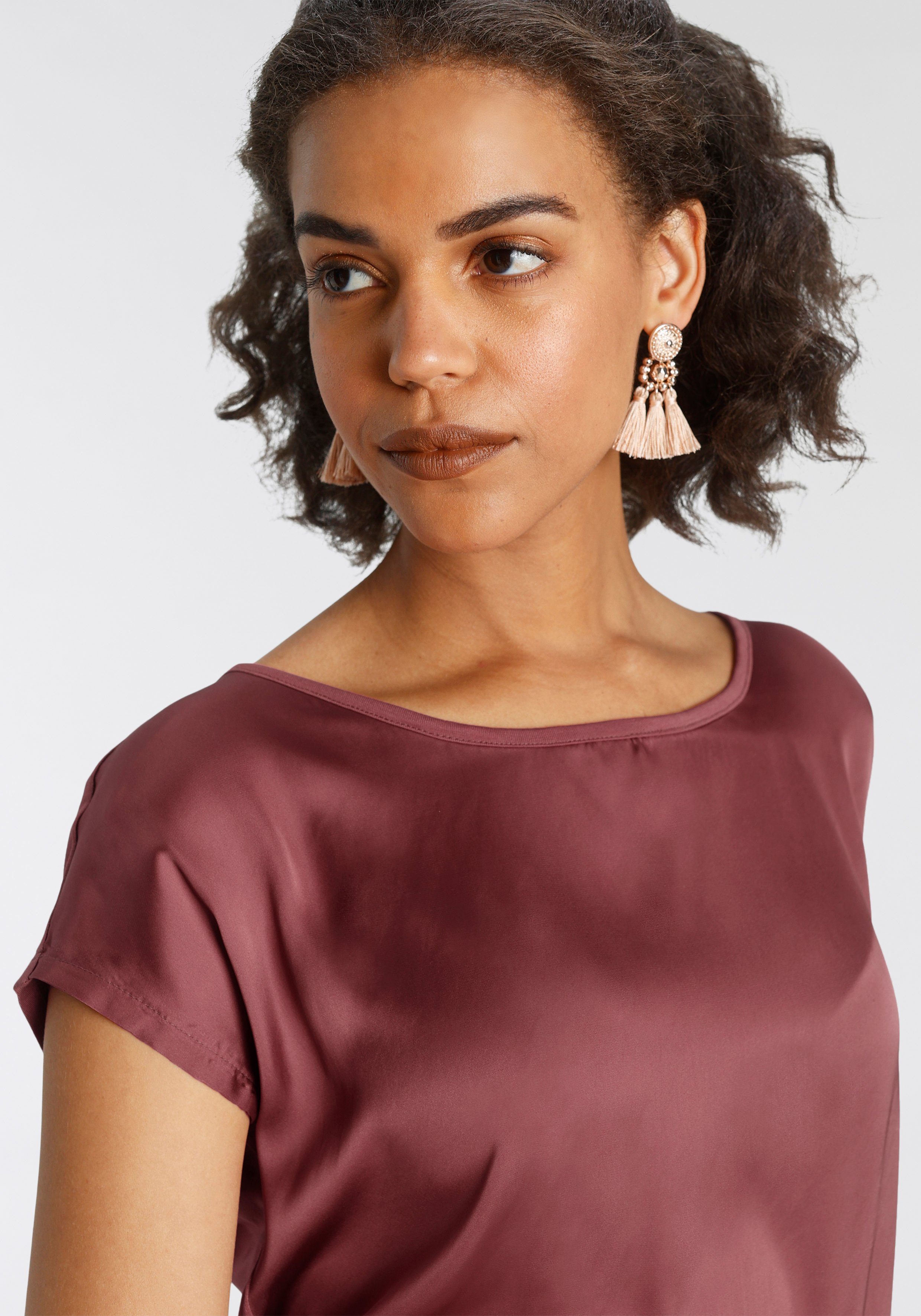 Laura Scott Shirtblouse van satijn en jersey