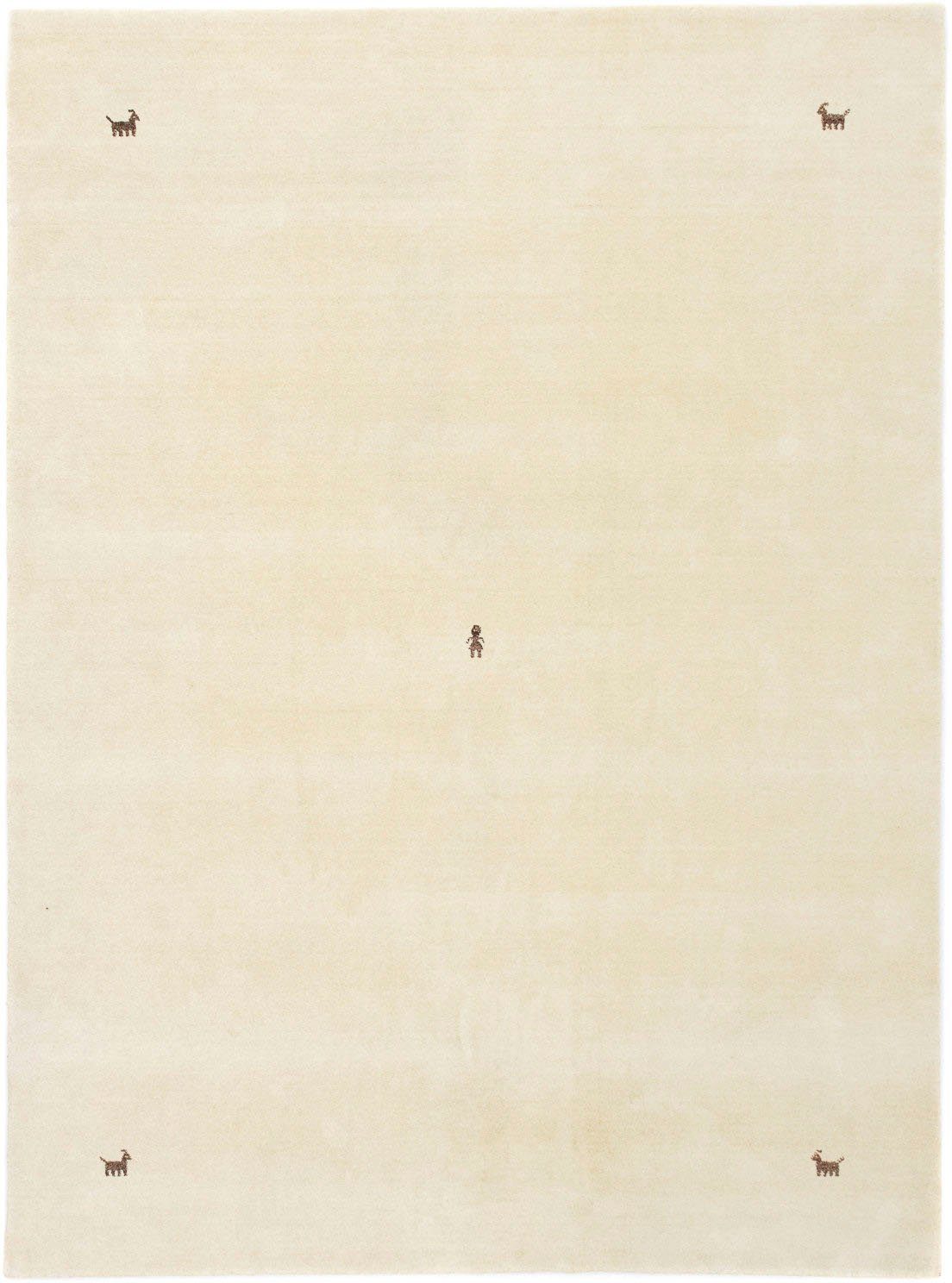 morgenland Wollen kleed GABBEH SAHARA zuiver scheerwol, uni diermotief, woonkamer wollen vloerkleden maat 60x90 cm beige