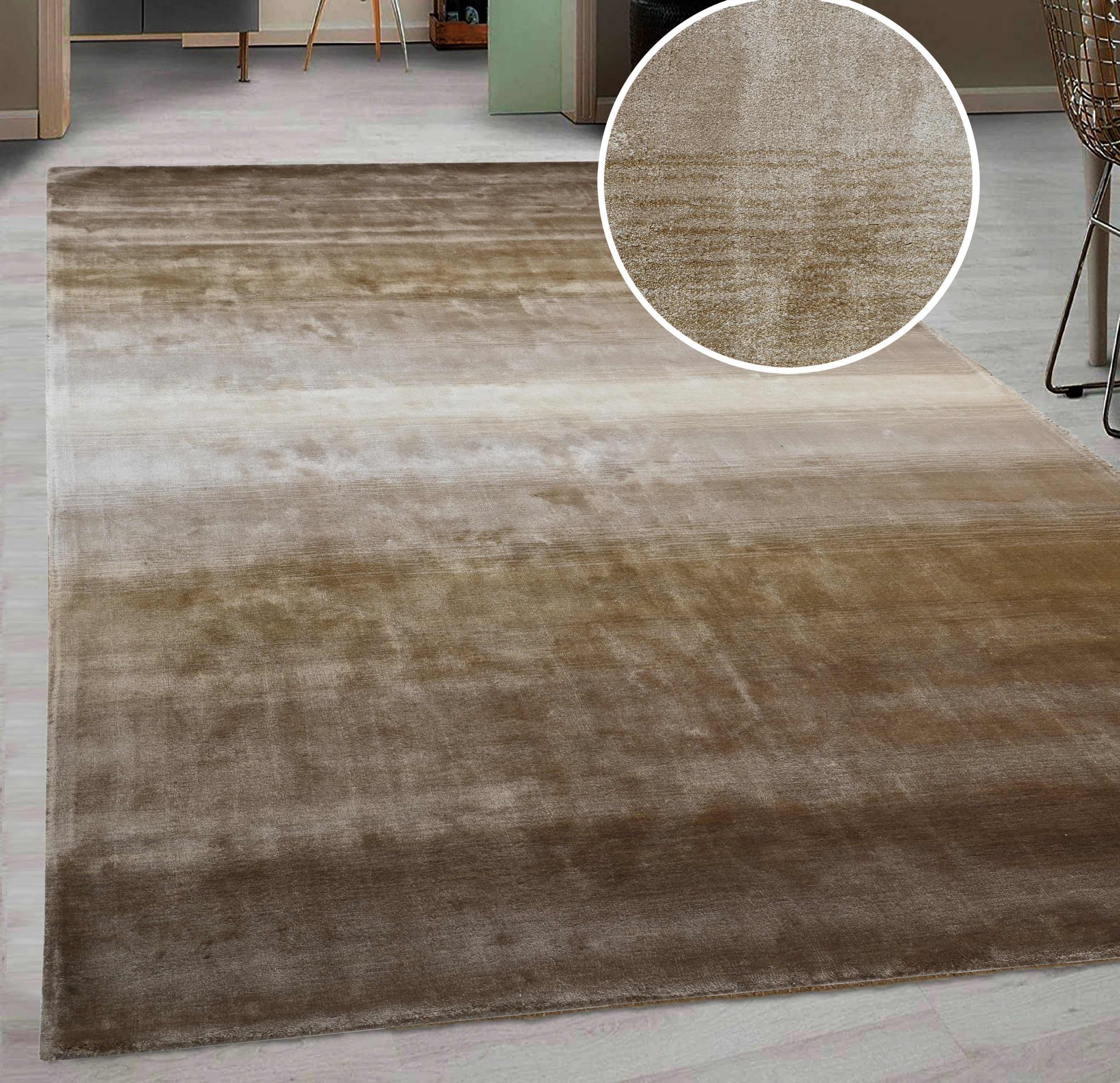 Home affaire Vloerkleed Katalin, met de hand geweven, vloerkleden van 100% viscose, in kleur changerend