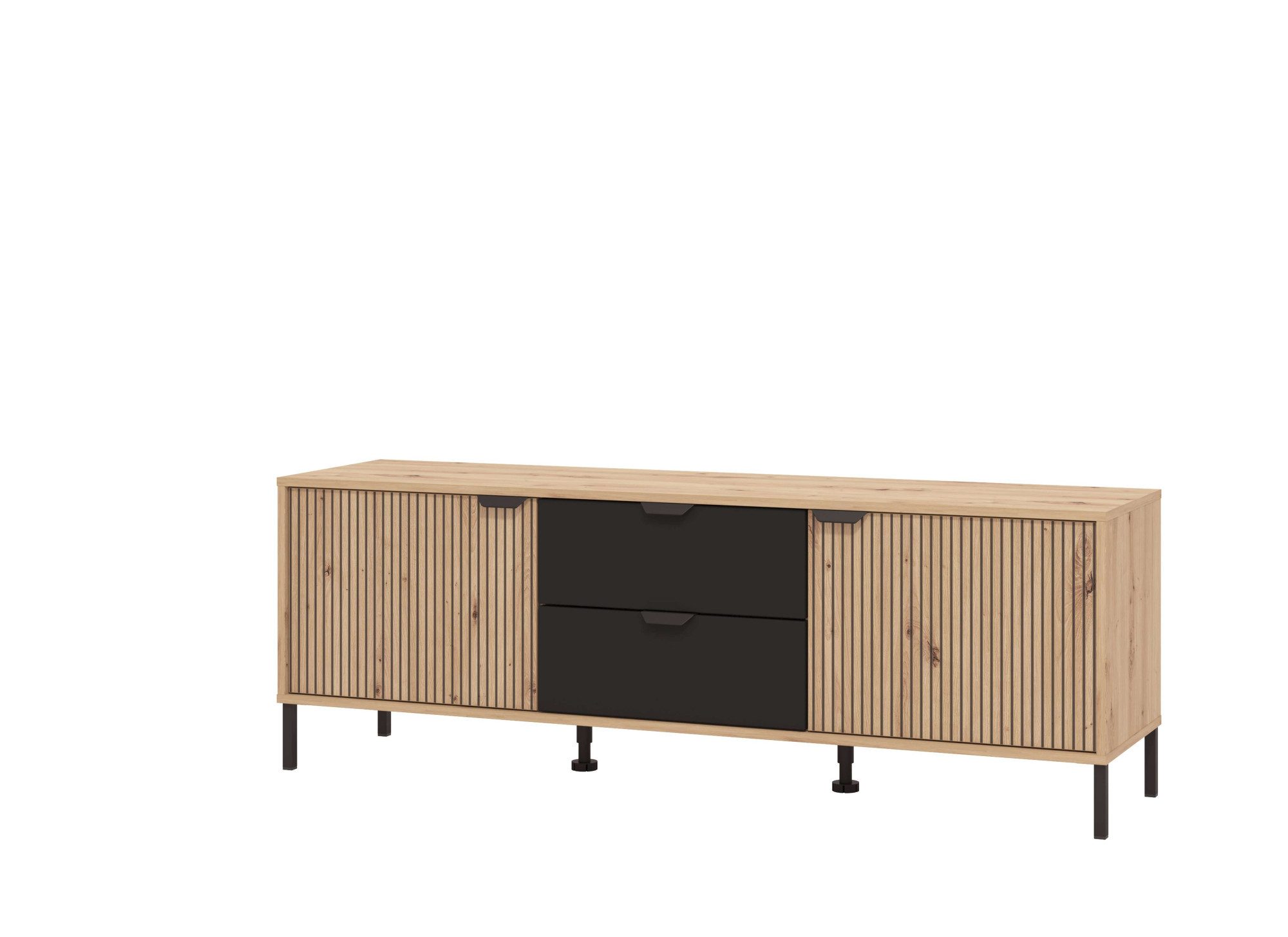 Home affaire Tv-meubel Mayenne, TV-lowboard, breedte 157 cm TV-kast, deuren met groeflook, 2 lades