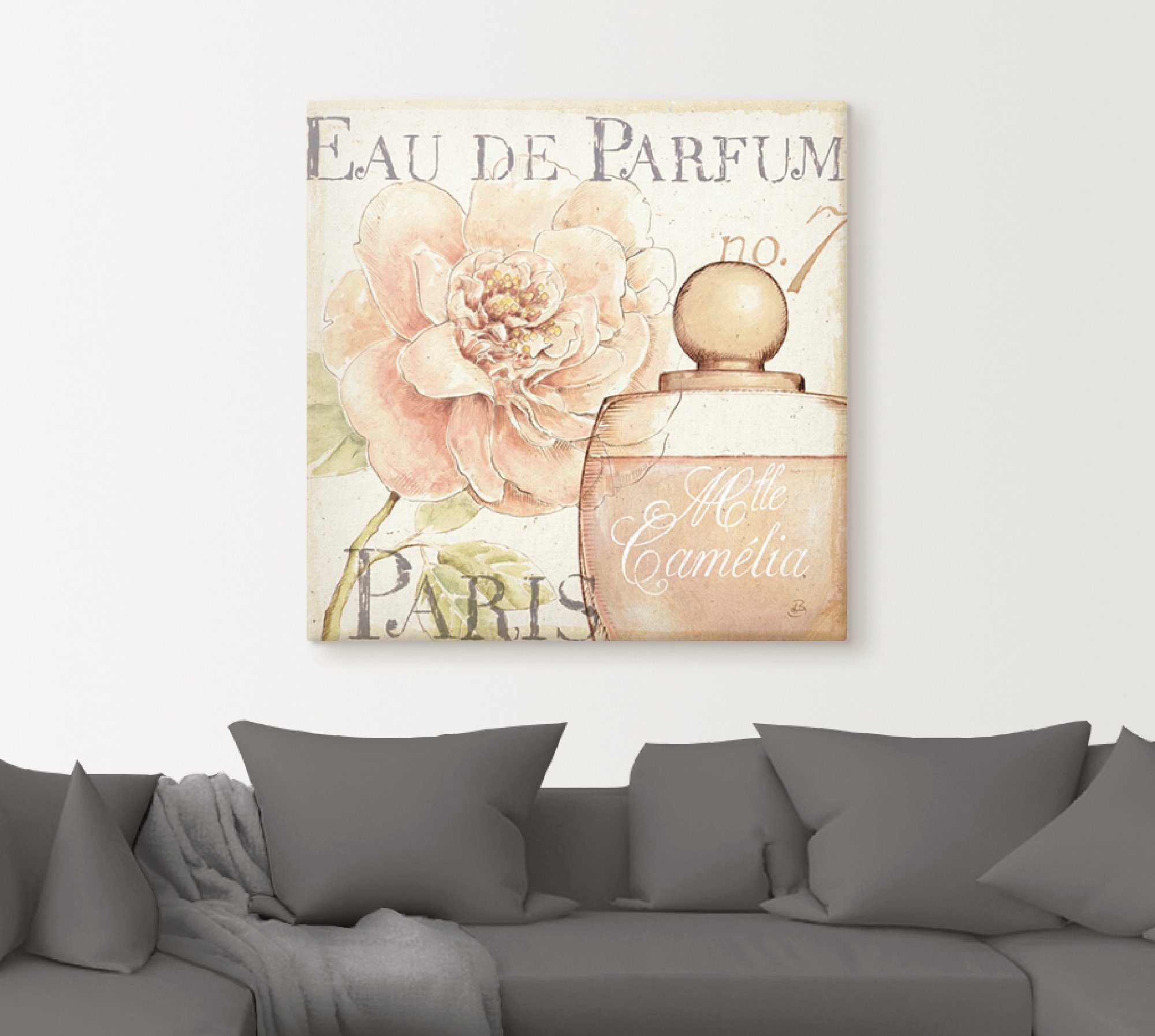 Artland Artprint op linnen Bloemen en parfum II gespannen op een spieraam