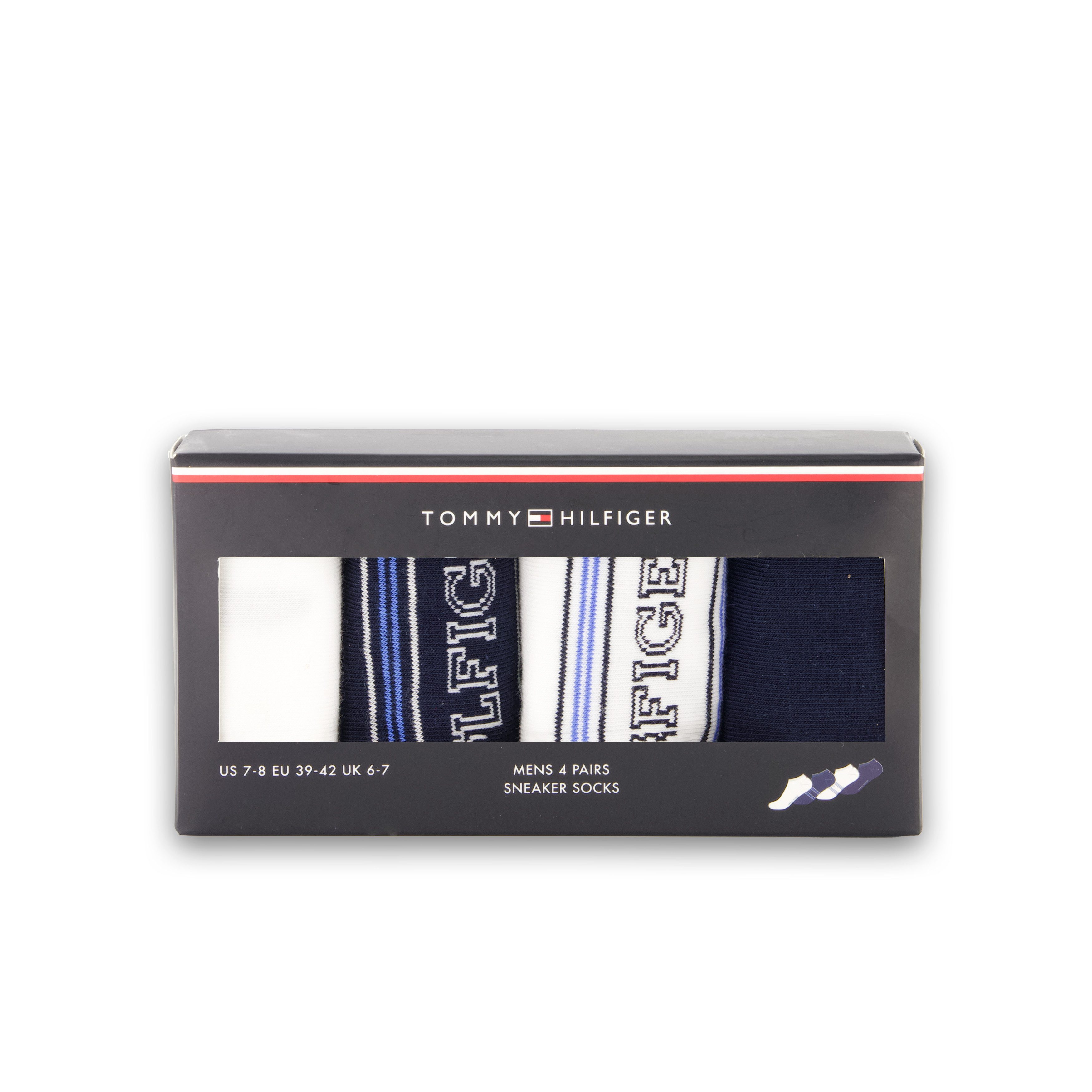 Tommy Hilfiger Sokken TH MEN SNEAKER 4P GIFTBOX met opvallende logo-opdruk (4 paar)