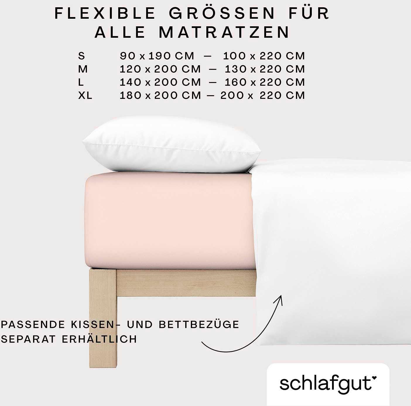 Schlafgut Hoeslaken PURE biologische katoen met elastaan, rekbaar en ondoorzichtig, strak, bedlakens (1 stuk)