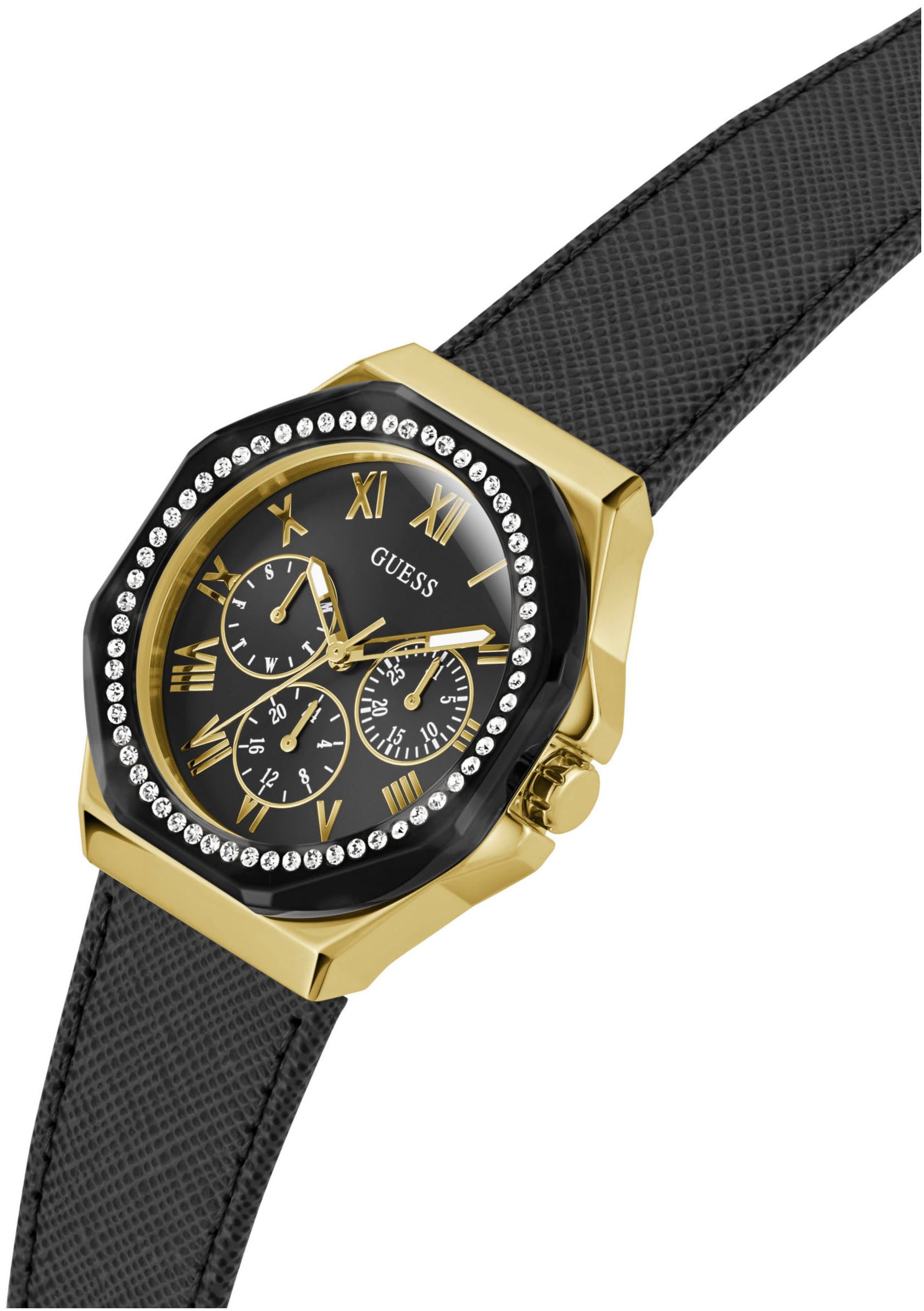 Guess Multifunctioneel horloge Glaze Quartzhorloge, horloge, damenuur, datum, 12/24-uurs weergave, analoog