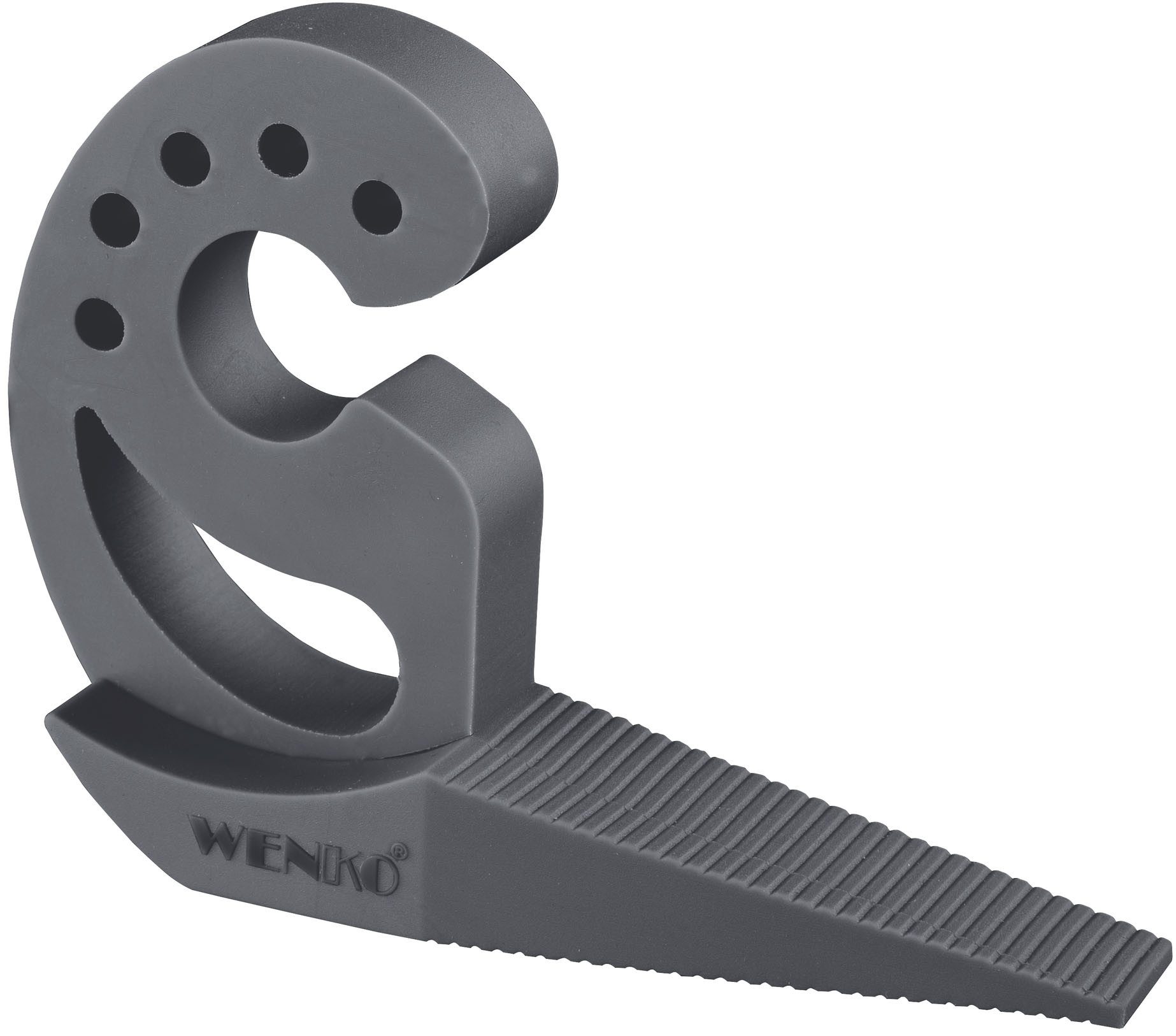 WENKO Raamstopper Model Multi-STOP® antraciet Klembeveiliging, deurstopper van kunststof (set, 4 stuks)