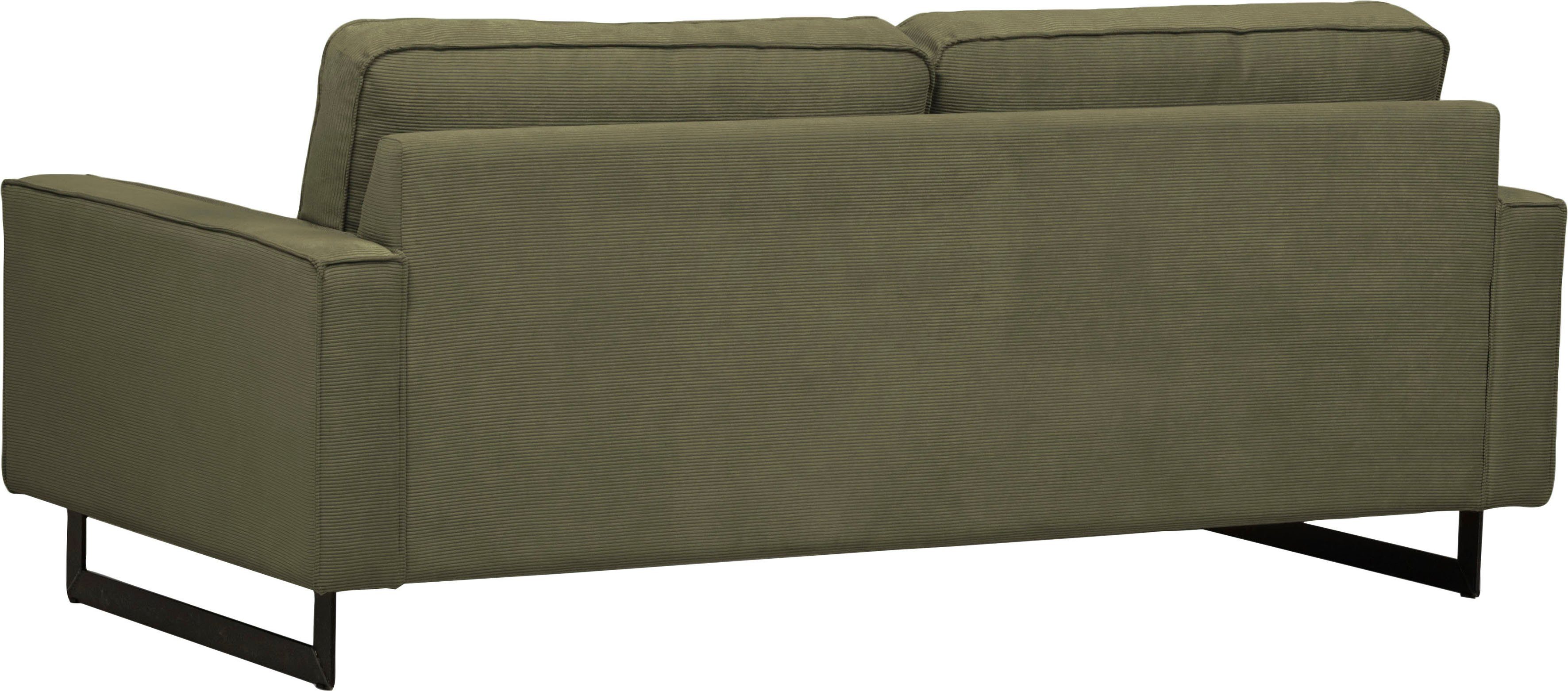 Places of Style 2-zitsbank Pinto, 166 cm, cord, chenille, leerlook