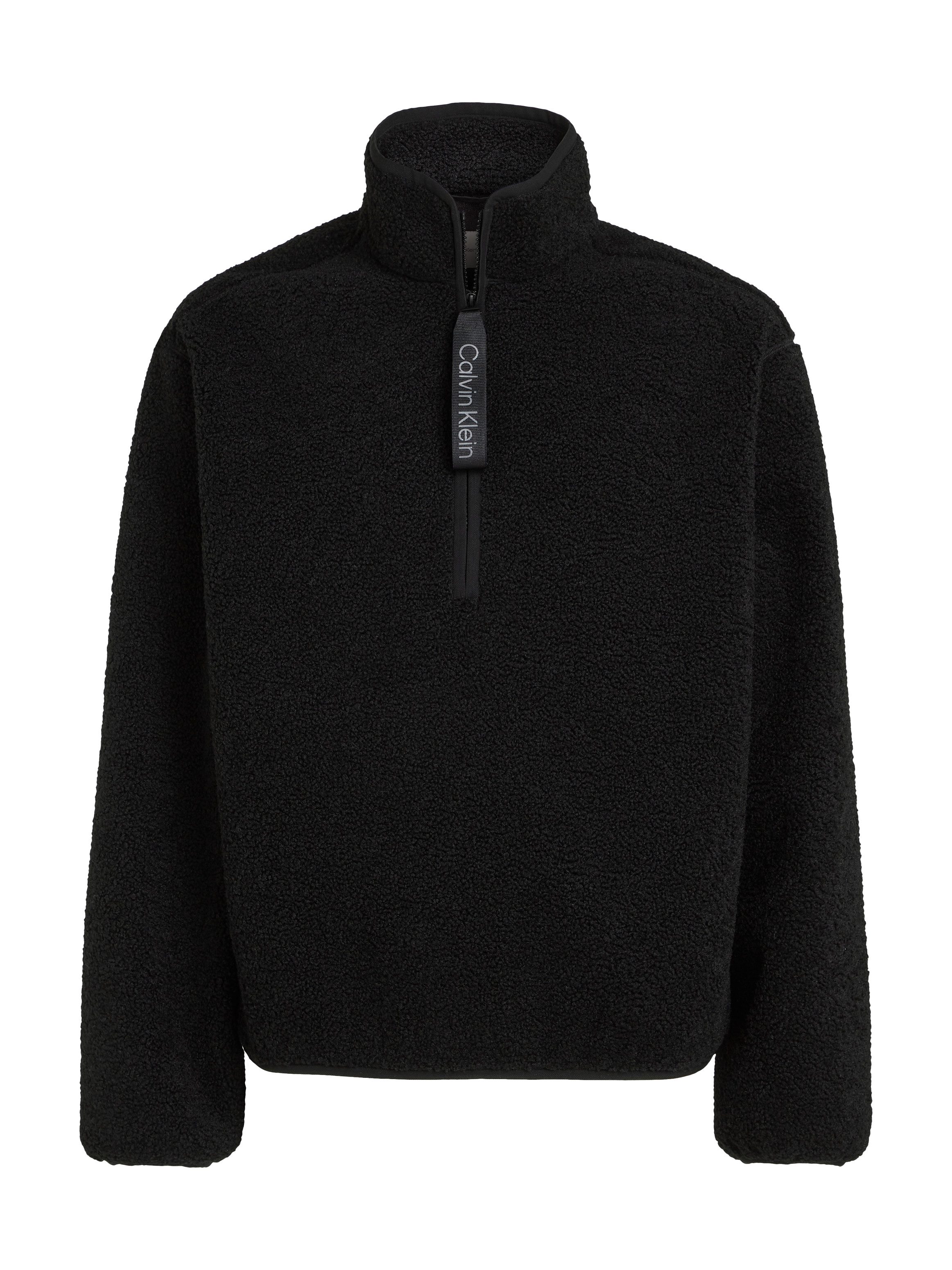 Calvin Klein Pluchen jack HALF ZIP SHERPA met een logo-opschrift