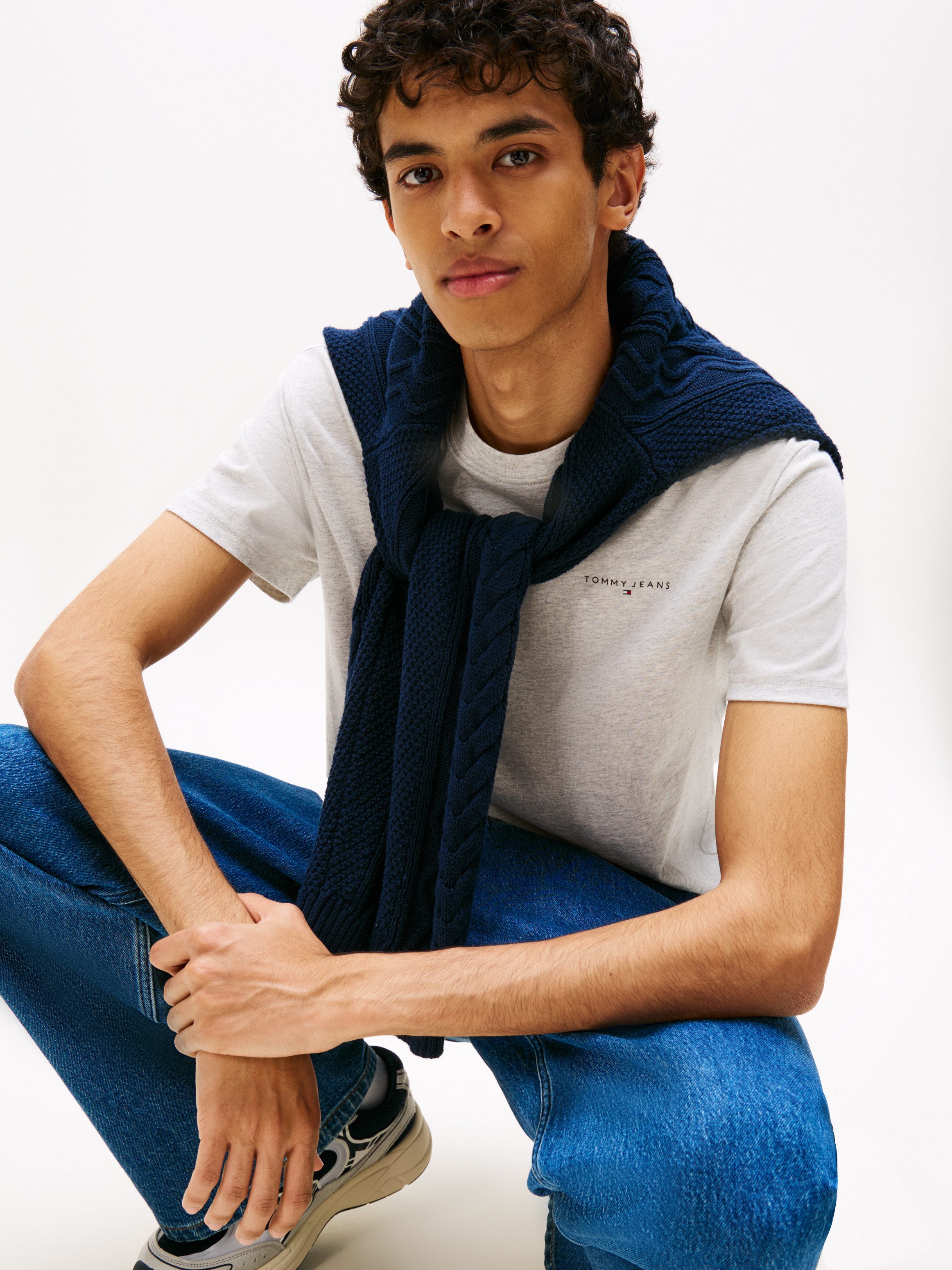 TOMMY JEANS T-shirt TJM SLIM LINEAR CHEST TEE EXT
