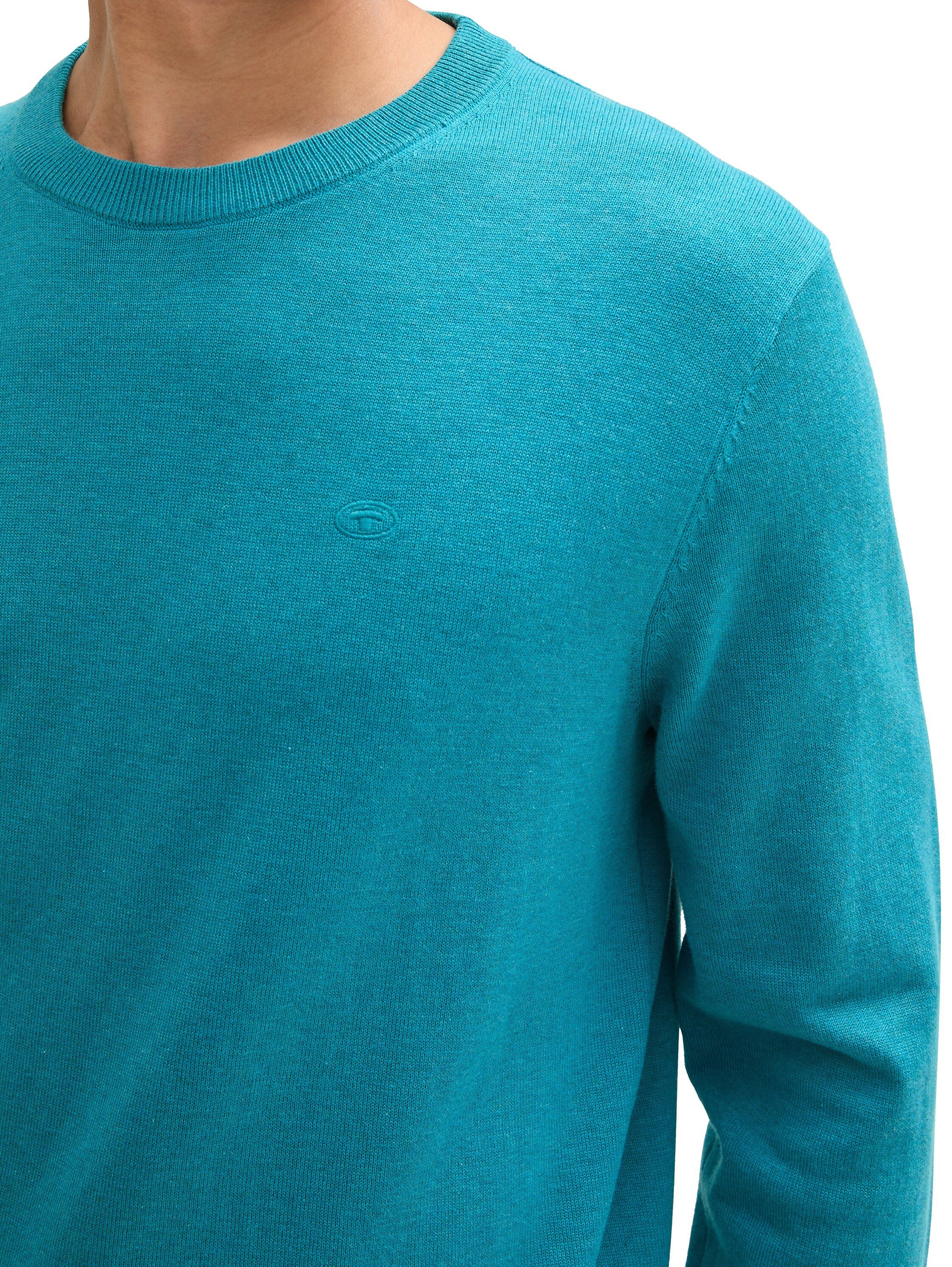 Tom Tailor Trui met ronde hals met geborduurd logo