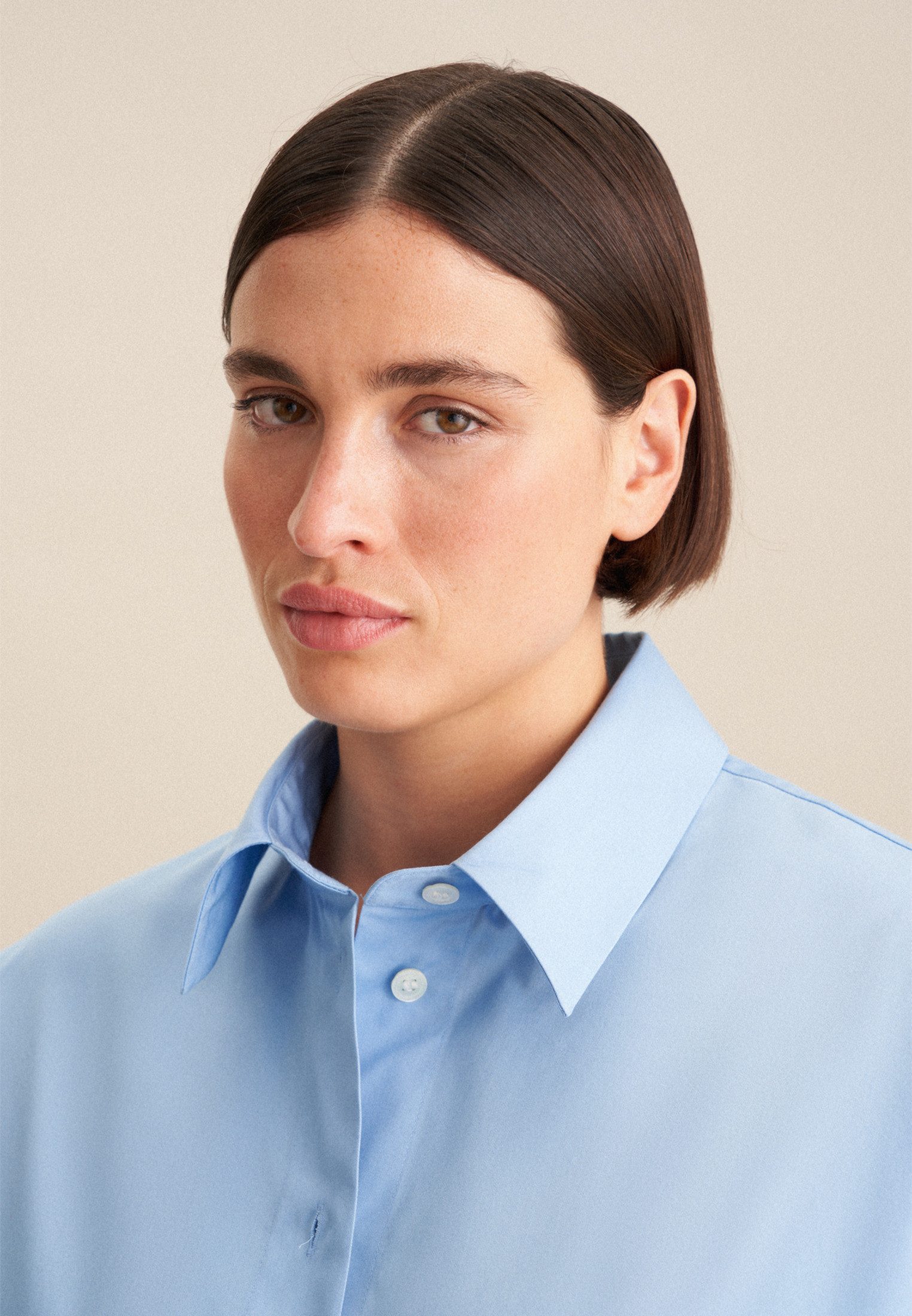 seidensticker Lange blouse Zwarte roos Lange mouwen kraag uni