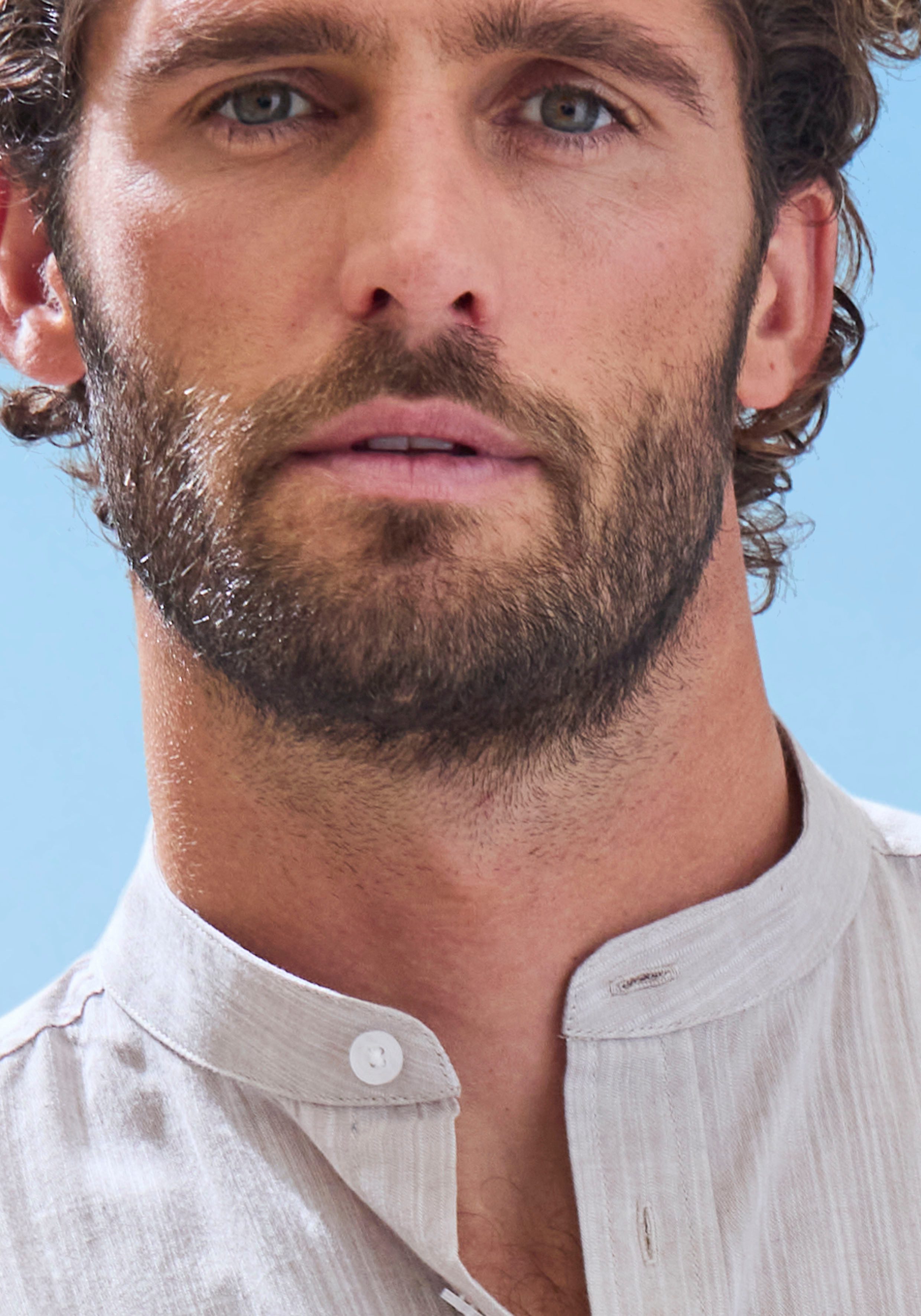 H.I.S Overhemd met lange mouwen Regular fit, staande kraag shirt met borstzak, 100% katoen