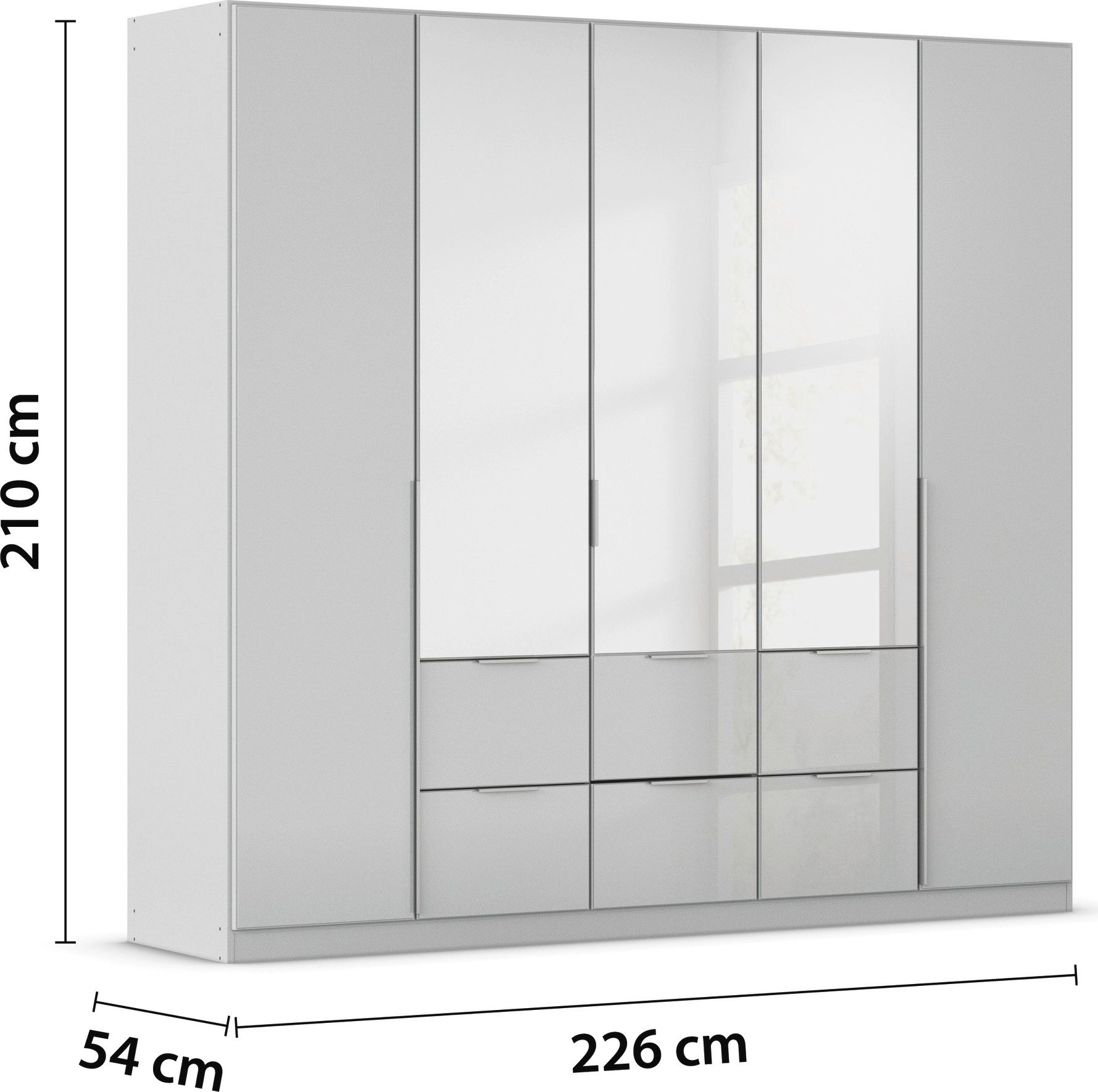rauch Draaideurkast Kledingkasten kast garderobe AGORDO met glazen front