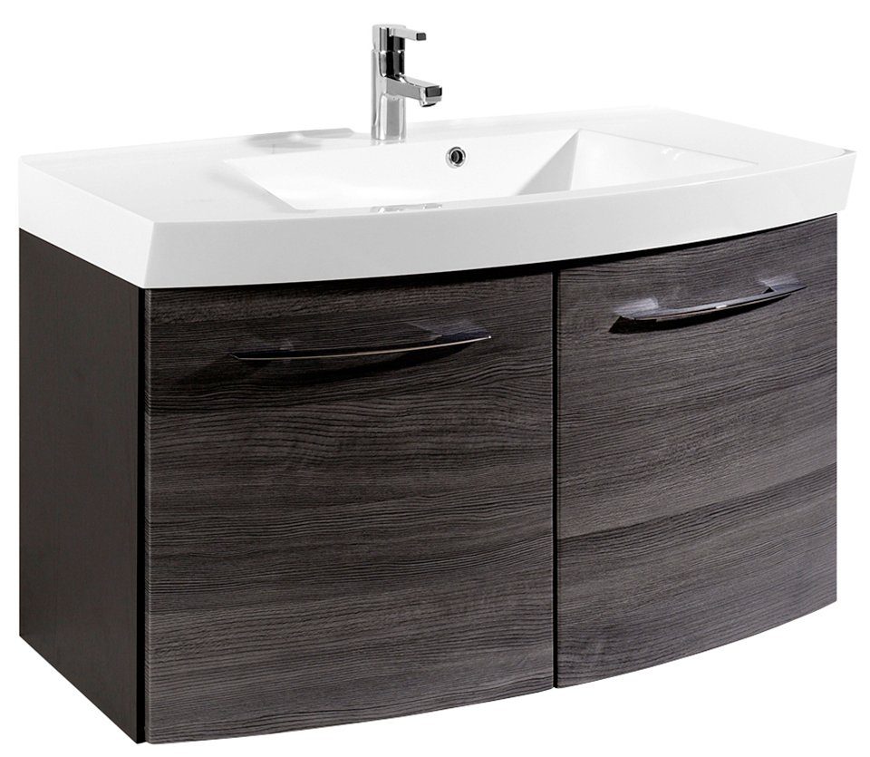 welltime Badkamerserie Florida Wastafelmeubel breedte 100 cm en spiegelkast (2-delig)