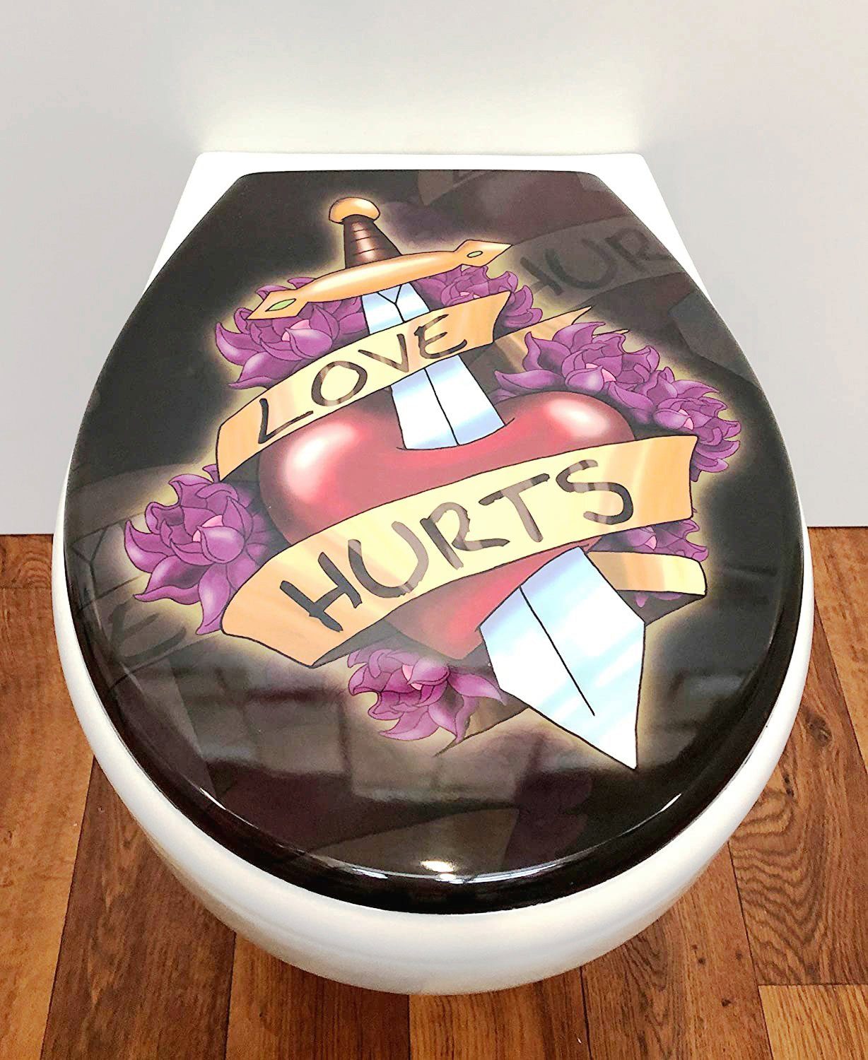 ADOB Toiletzitting Love Hurts Soft-closemechanisme, voor het schoonmaken afneembaar