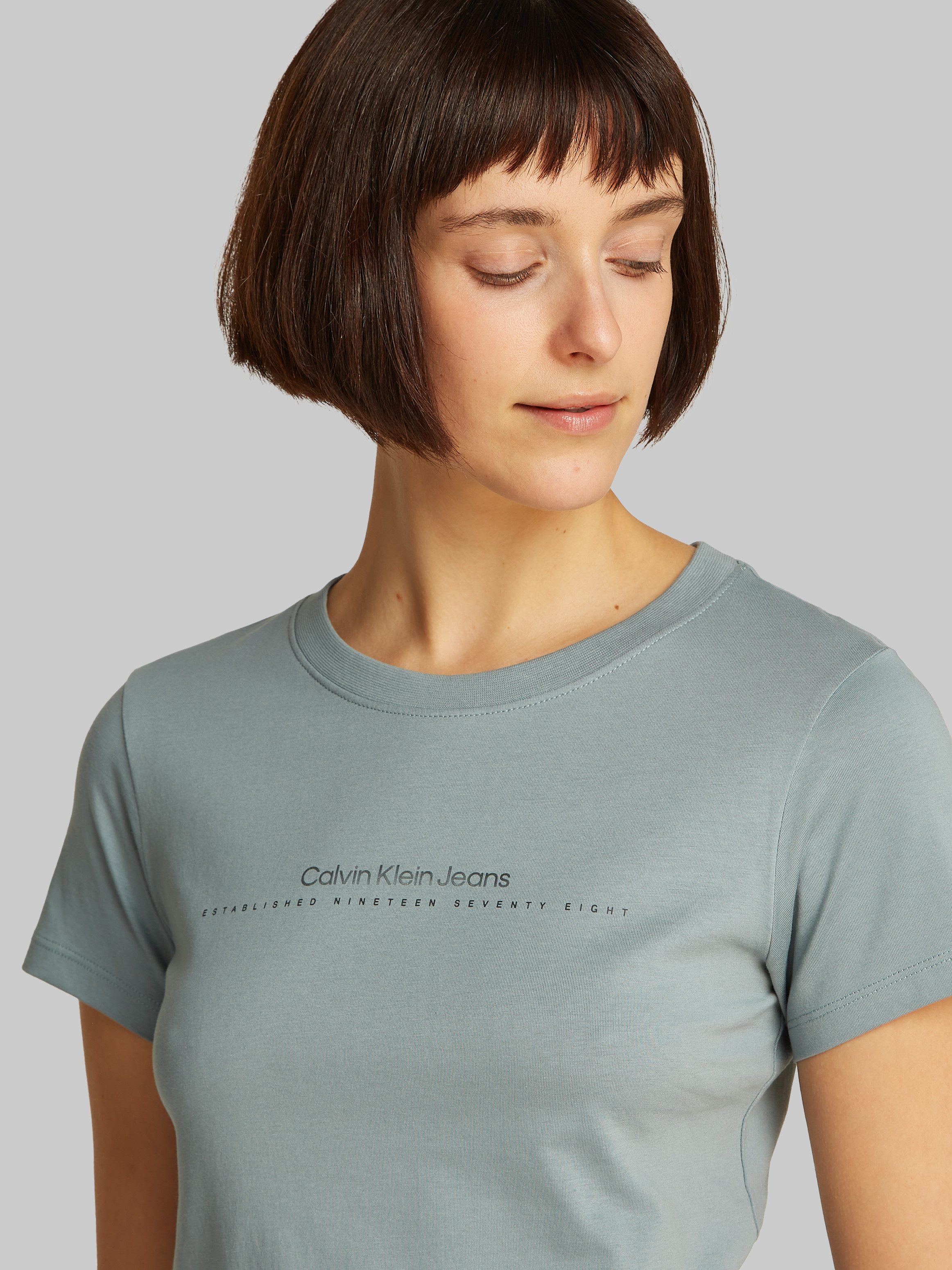 Calvin Klein Shirt met ronde hals INSTITUTIONAL GRAPHIC SLIM TEE