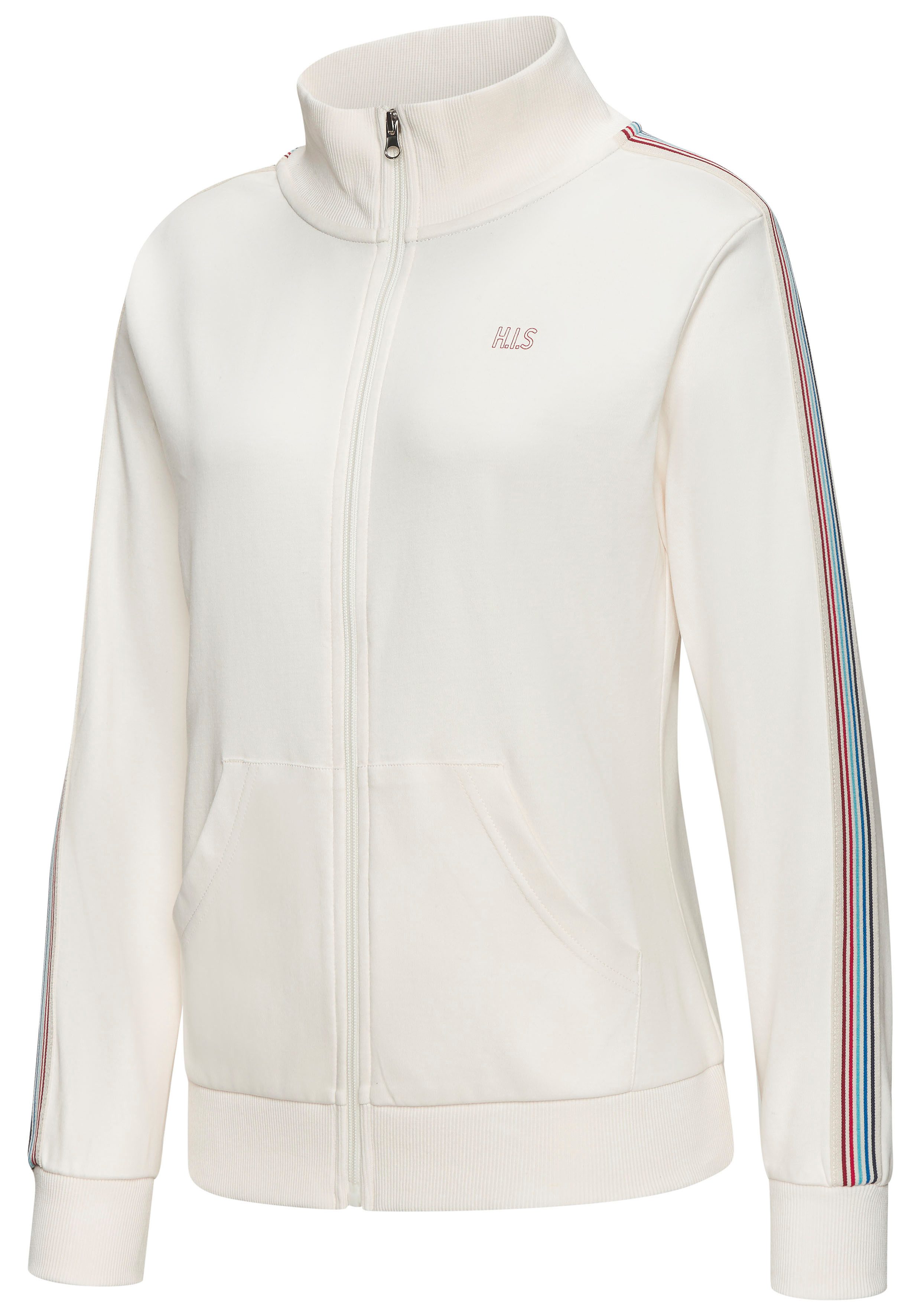 H.I.S Sweatvest met gestreepte tape aan de mouwen
