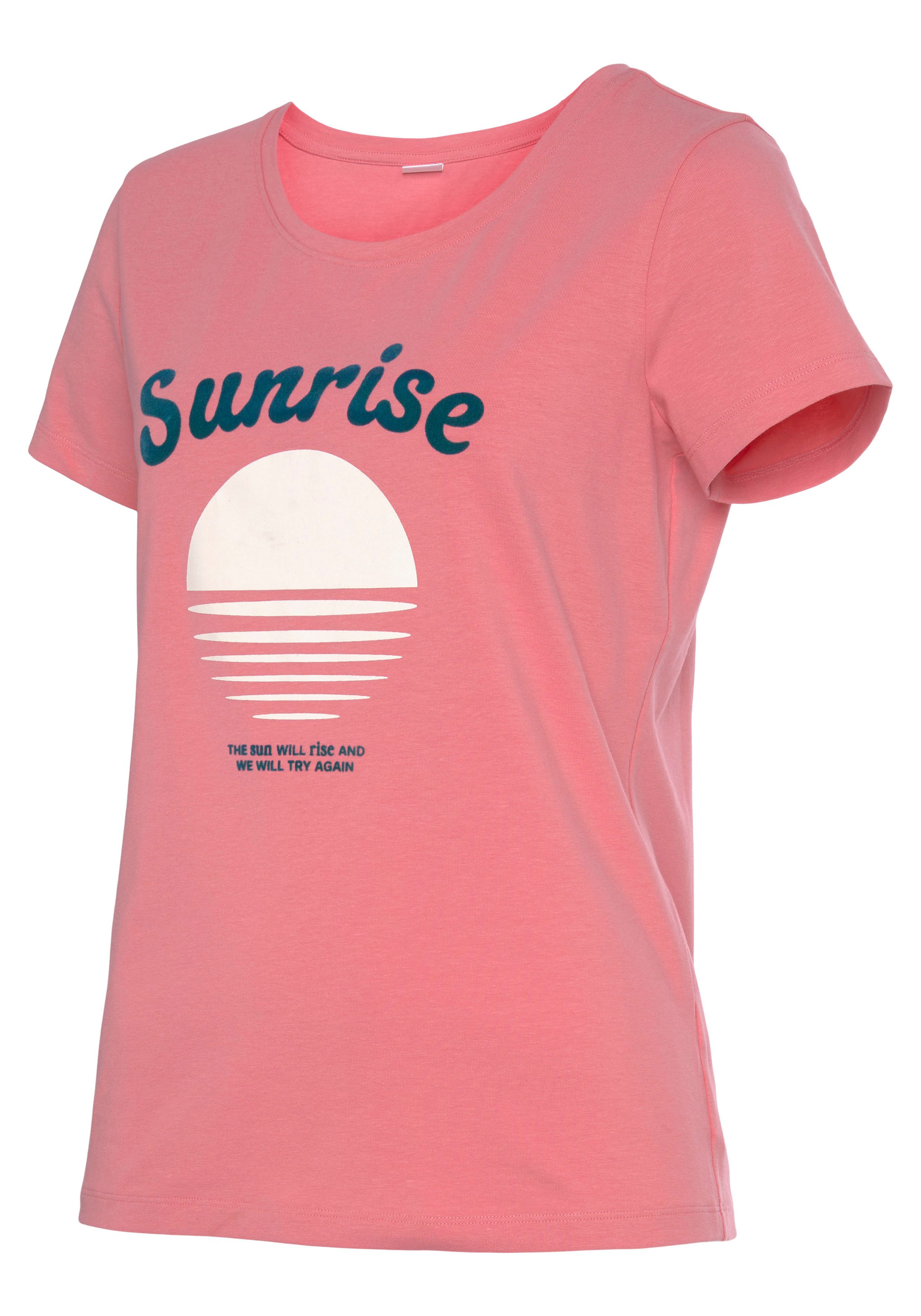 Vivance Shirt met korte mouwen -T-Shirt T-shirt met mooie frontprint, loungewear