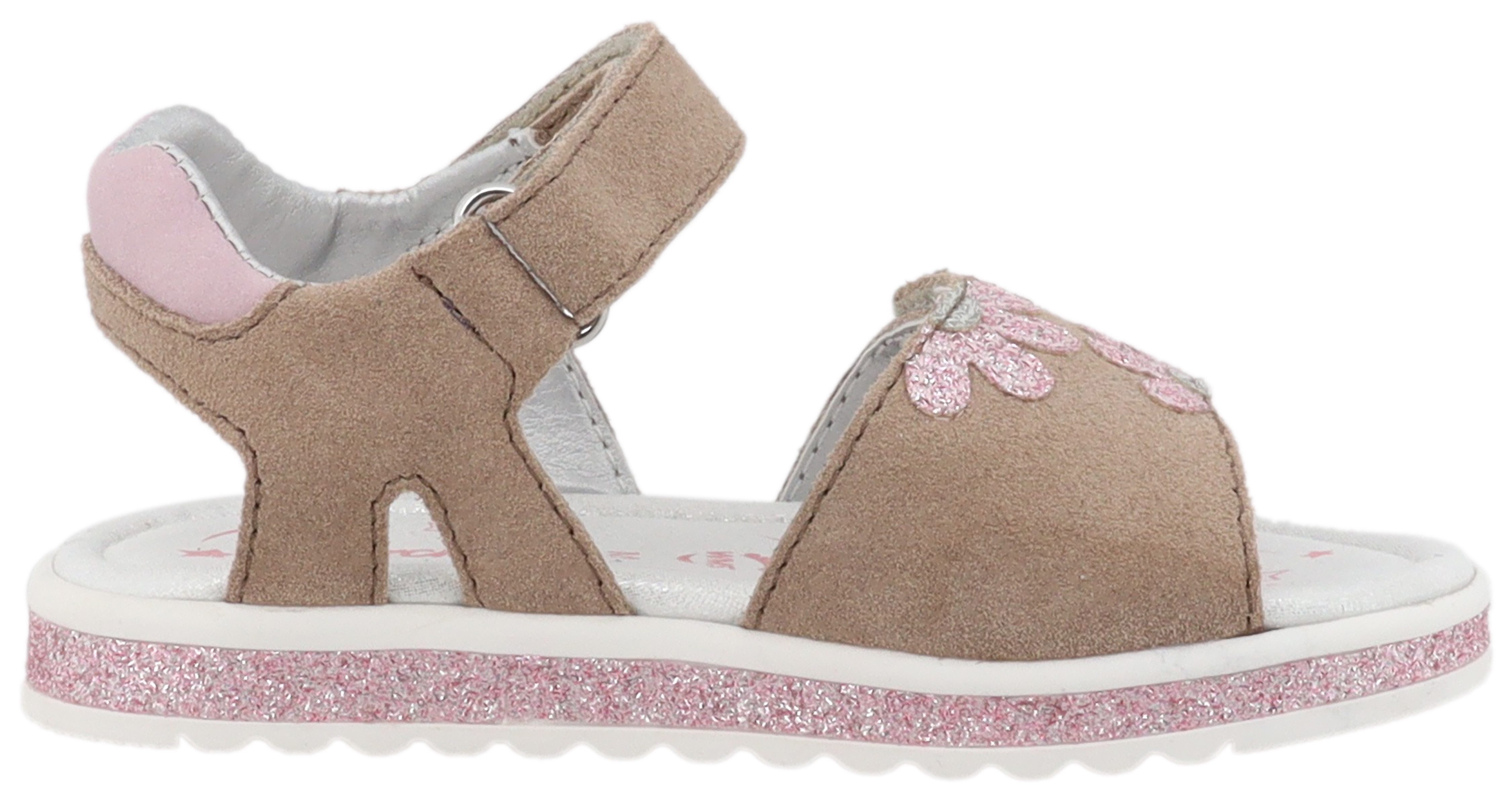 Lurchi Sandalen Candy , klittenbandschoen met bloem, maat sjabloon om te downloaden