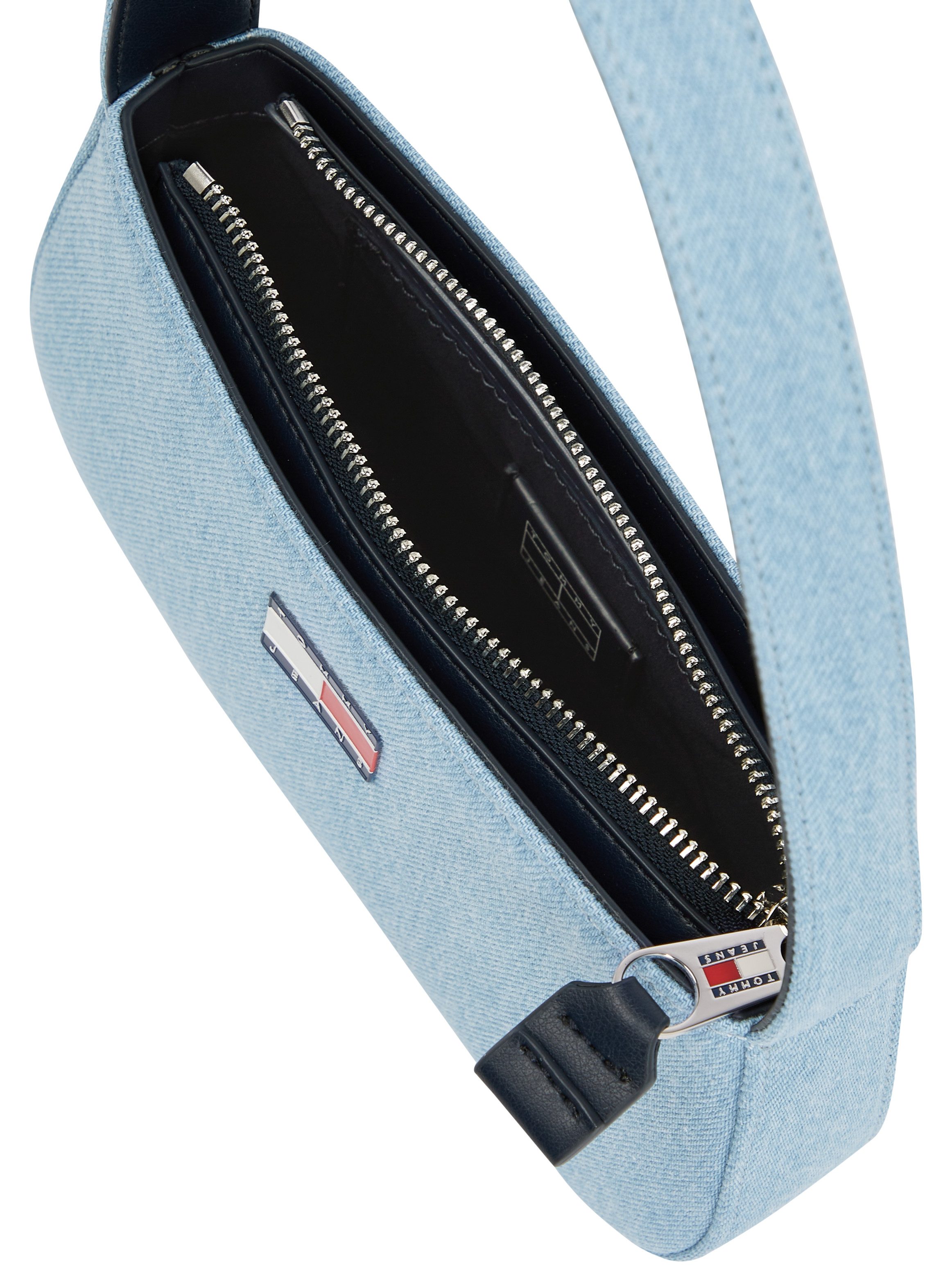 TOMMY JEANS Schoudertas TJW ESS MUST SHOULDER BAG DENIM , dames handtas, schoudertas, mini tas in jeanslook