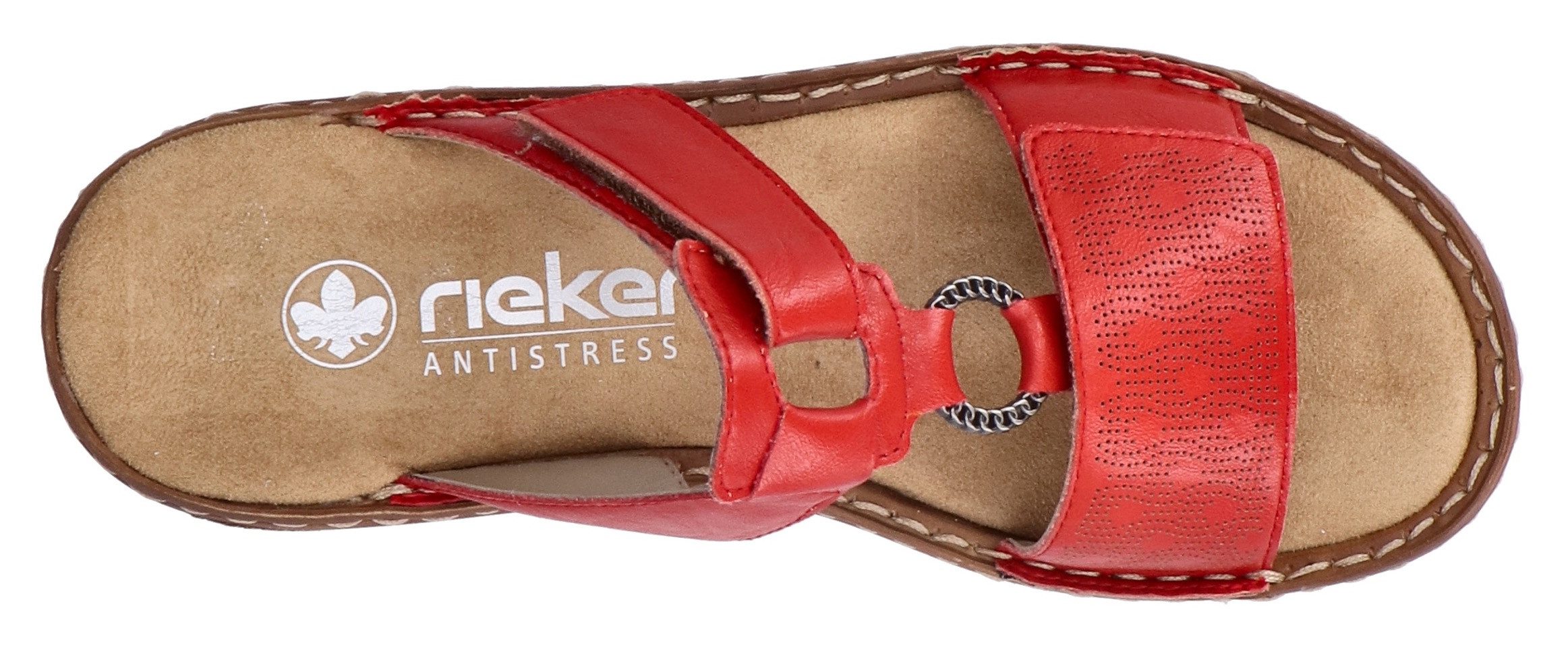 Rieker Slippers Zomerschoen, slippers, vakantieschoen, klittenbandschoen met perforatie