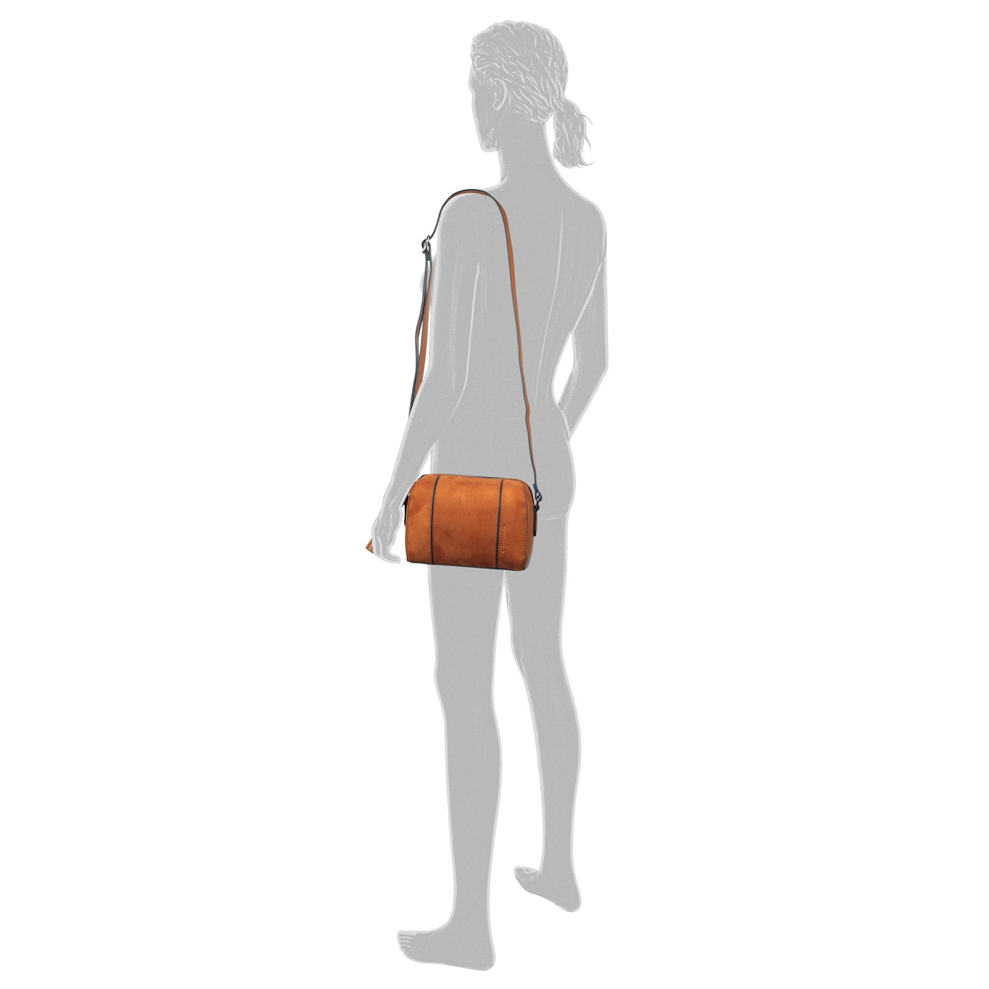 Tom Tailor Handtas Pira van een combinatie van zacht suede en nerf imitatieleer