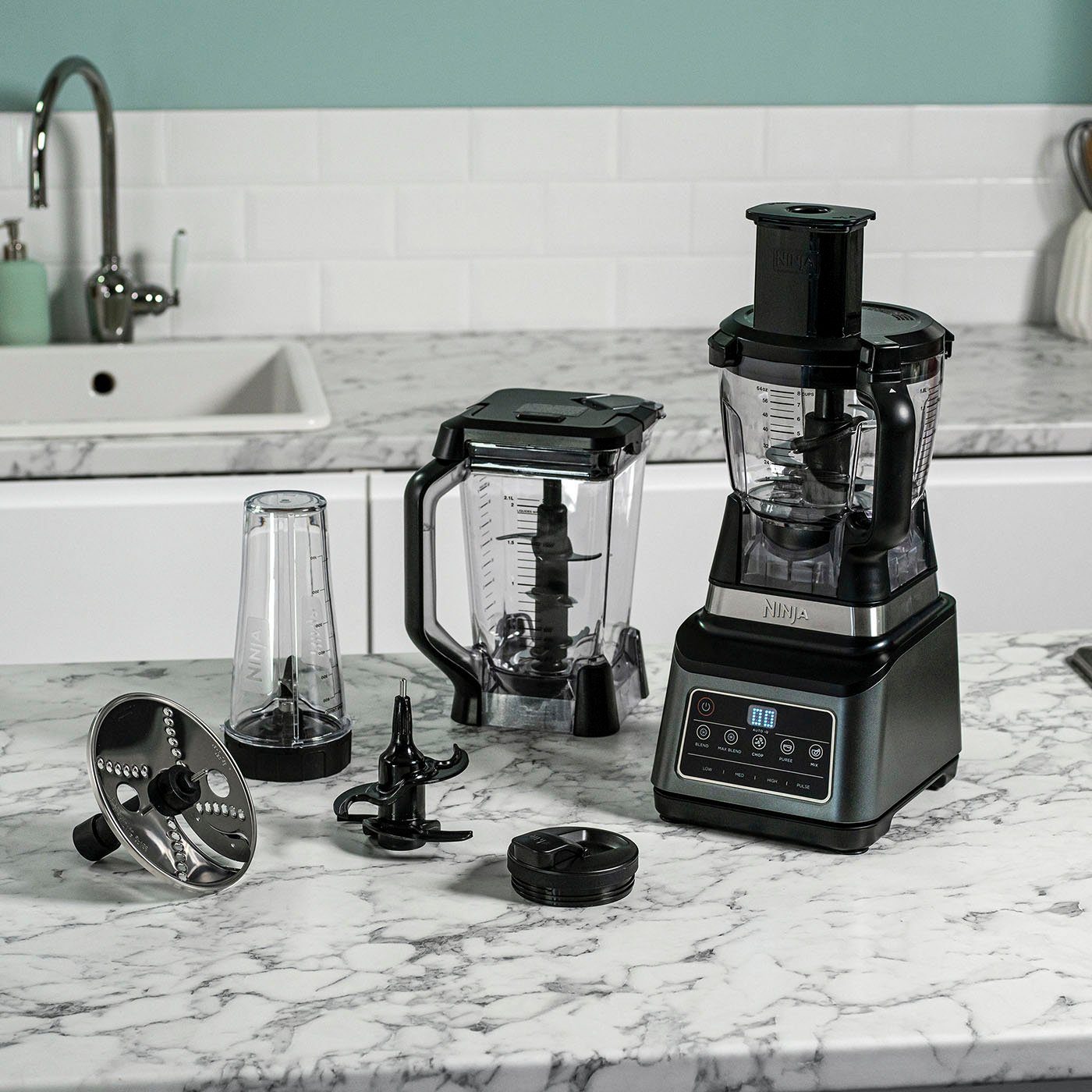 NINJA Compacte keukenmachine 3-in-1 met auto-iQ BN800EU 1,8 l kom, 0,7 l  beker en verdere accessoires makkelijk besteld | OTTO