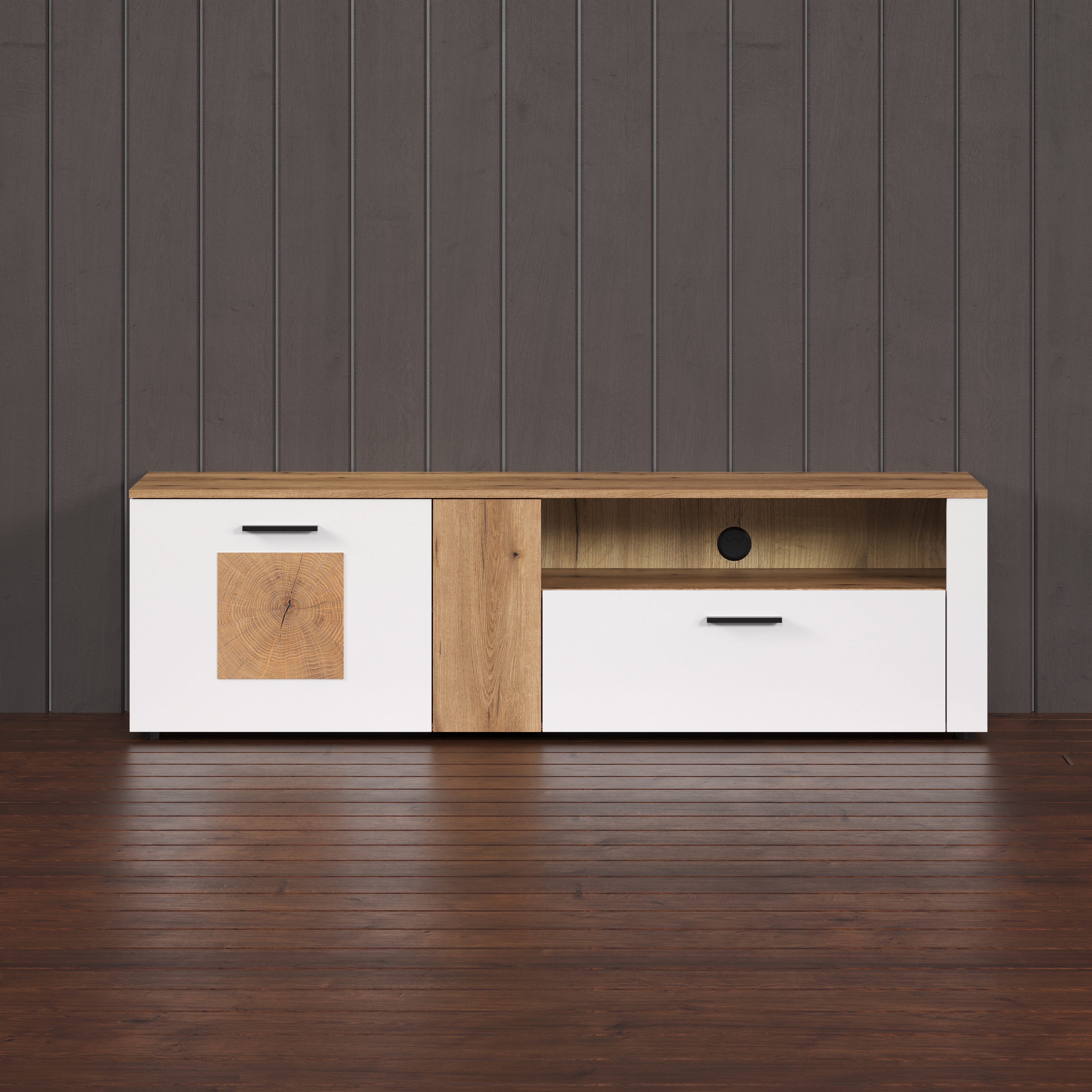 INOSIGN Tv-meubel Linz TV-kast, TV-rek TV-lowboard met eindhoutapplicaties - B/D/H: 170/42/50 cm (1 stuk)