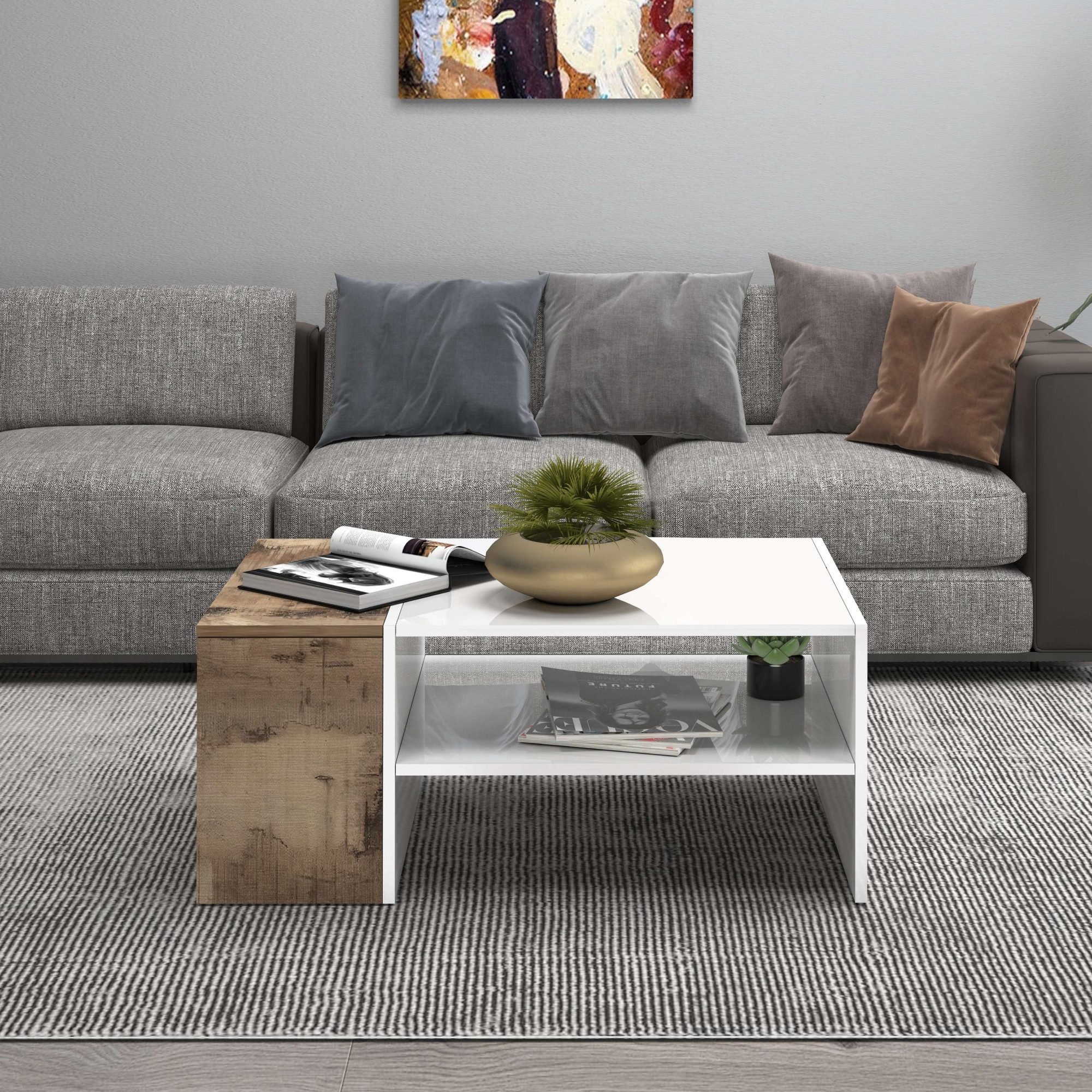 INOSIGN Salontafel Coro, salontafel met zijopbergruimte Lengte 90 cm, met twee opbergvakken waarvan één gesloten