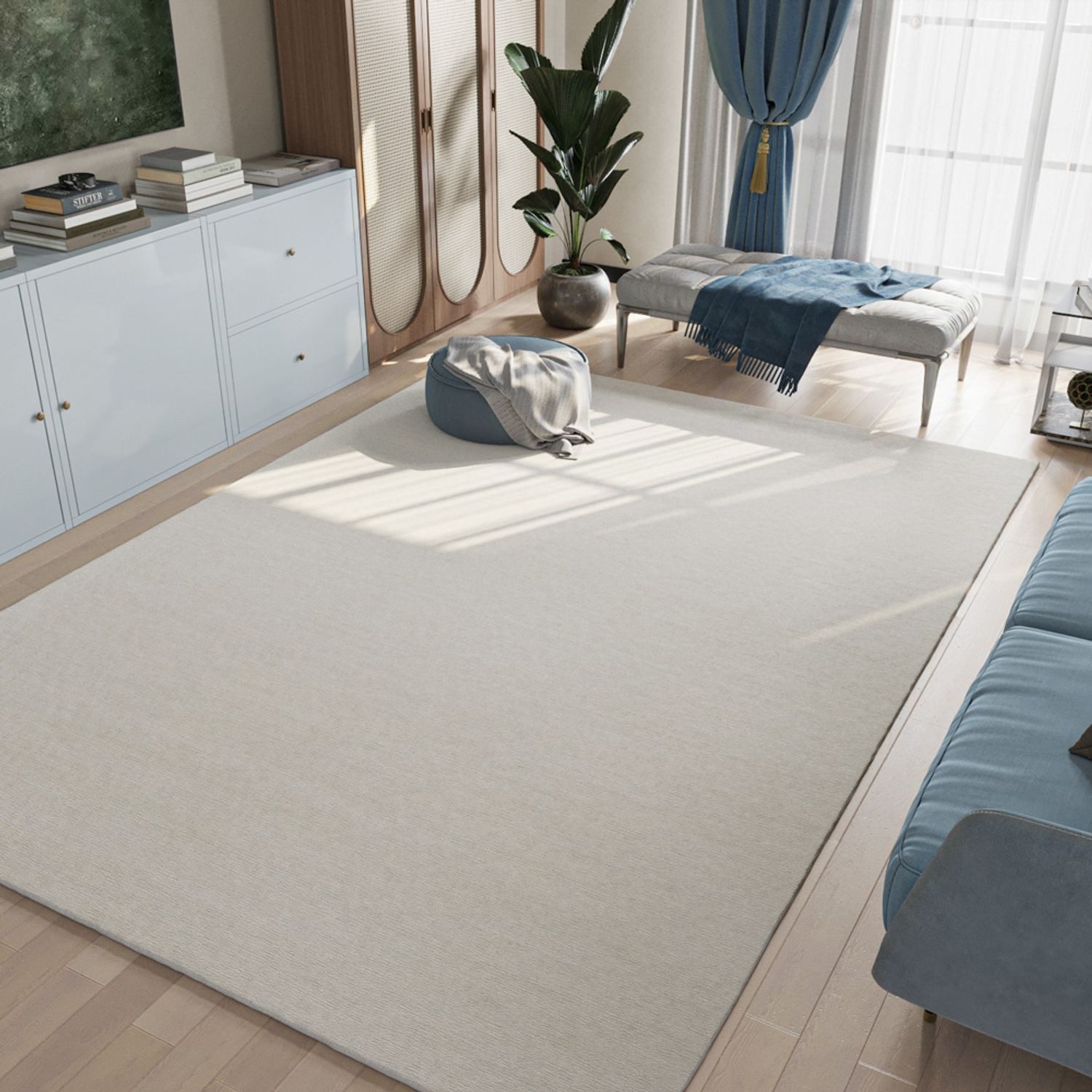 morgenland Wollen kleed LORIBAFT TEPPSTAR zuiver scheerwol, uni, woonkamer wollen vloerkleden maat 40x60 cm wit