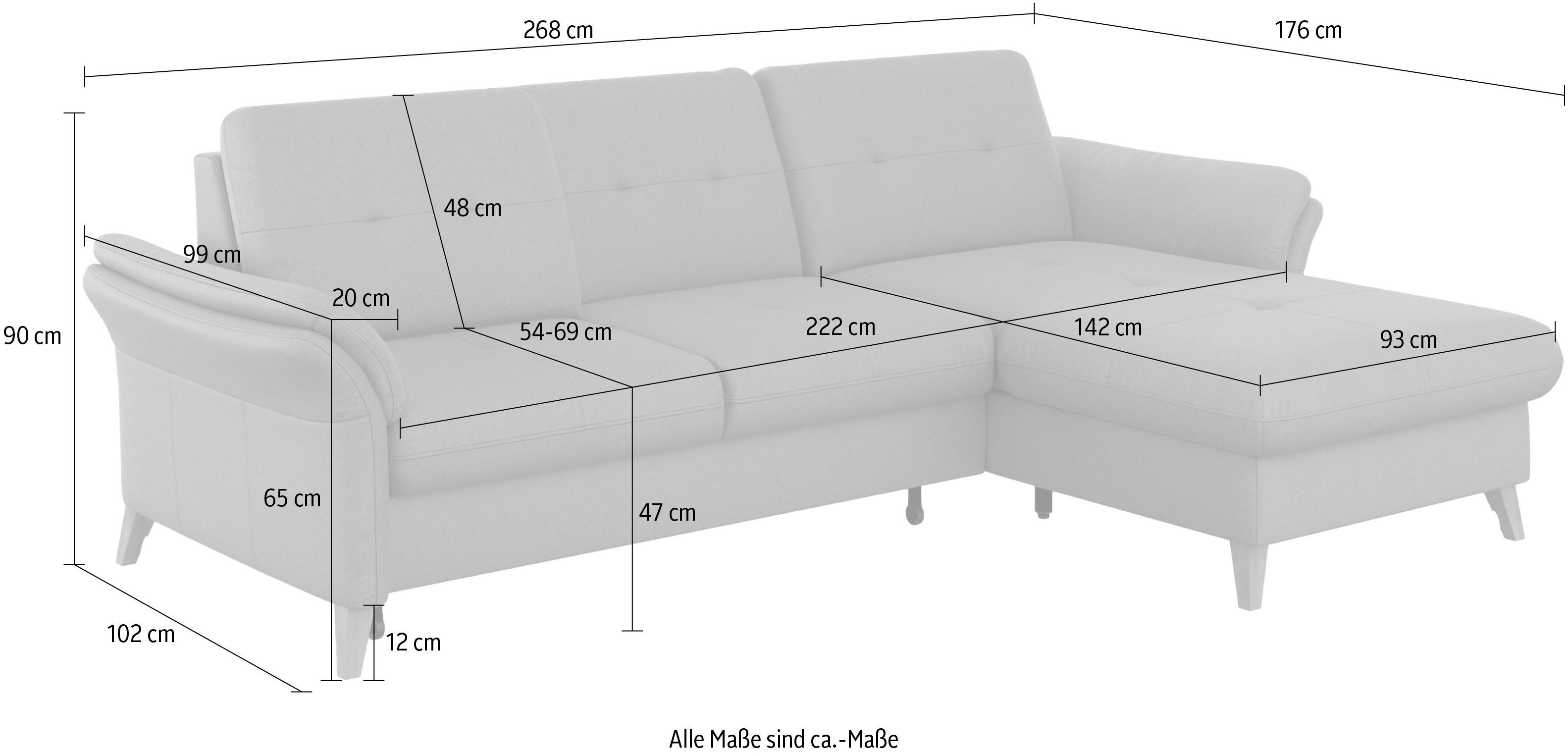 sit&more Hoekbank Göteborg Zitdiepteverstelling en binnenvering, naar keuze met slaapfunctie
