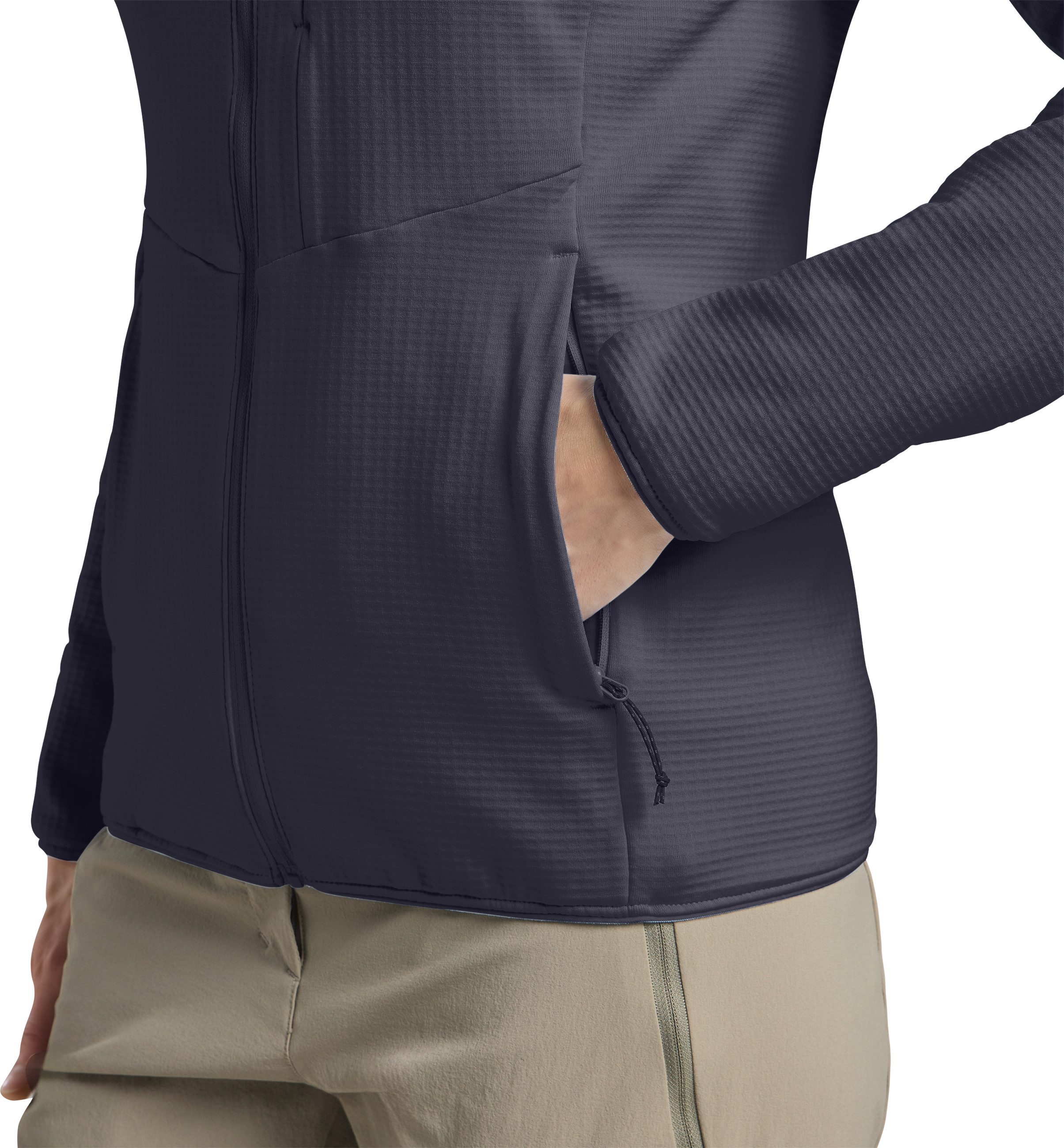 Jack Wolfskin Fleecejack met capuchon KOLBENBERG HOODED FZ W Gaasfleece, overgangsjas, ademend