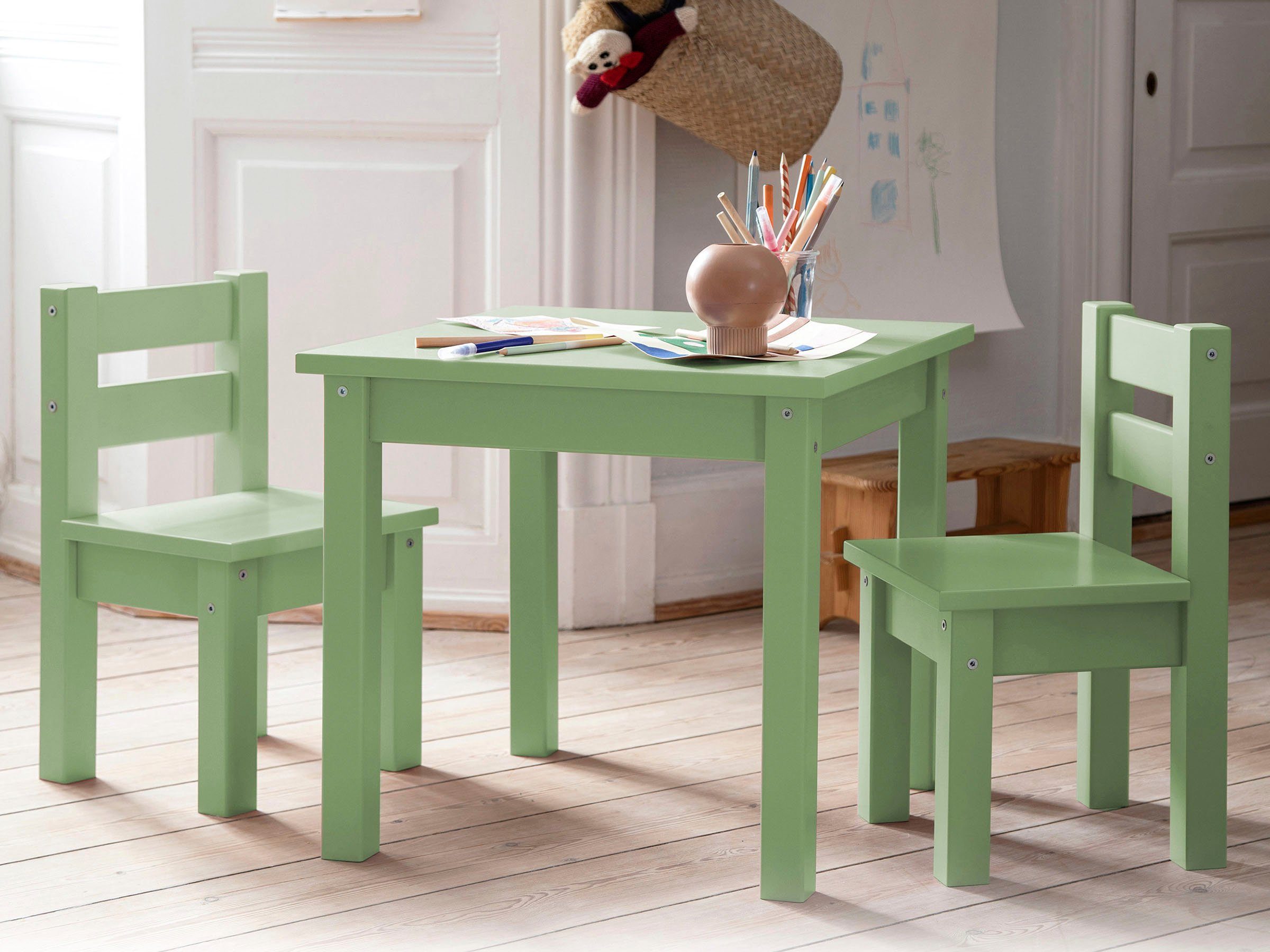 Hoppekids Kinderzithoek MADS kinderzithoek in vele kleuren, met twee stoelen (set, 3-delig)