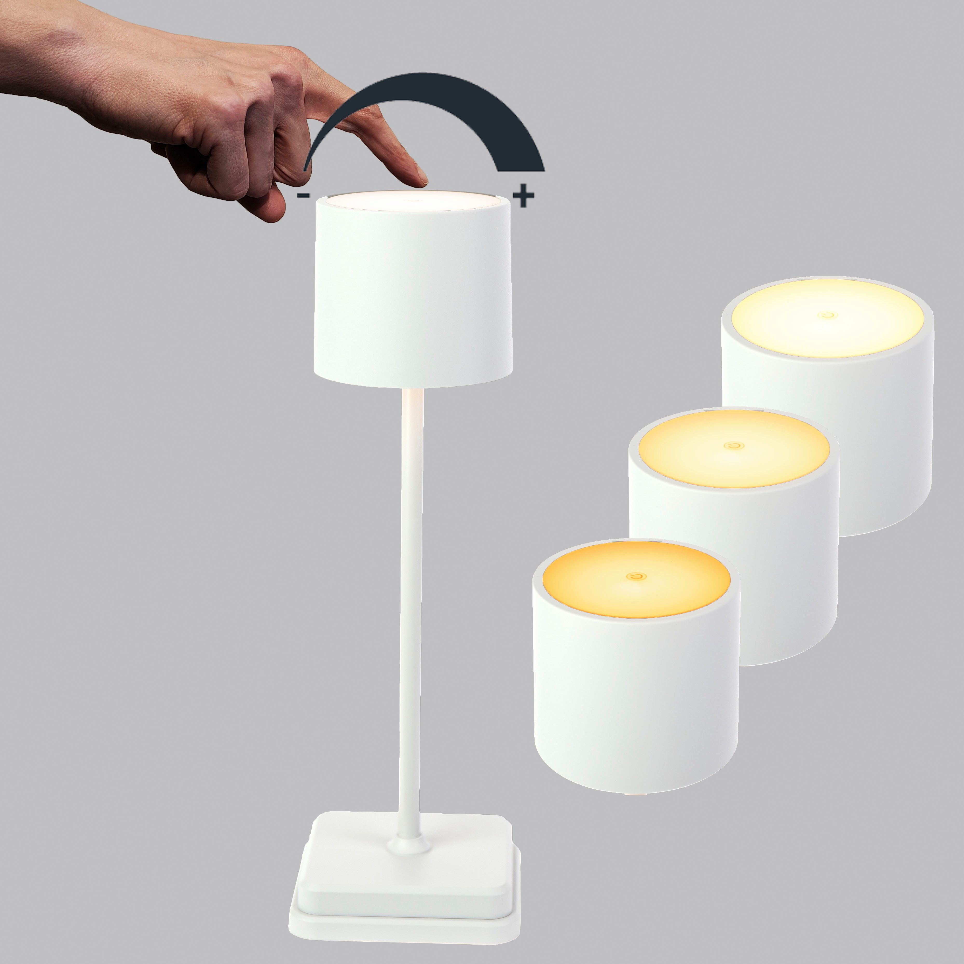 my home Led-tafellamp Lenn mobiele-accu-tafellamp CCT-kleurtemperatuurregeling aanraakfunctie IP54 traploos dimbaar (1 stuk)