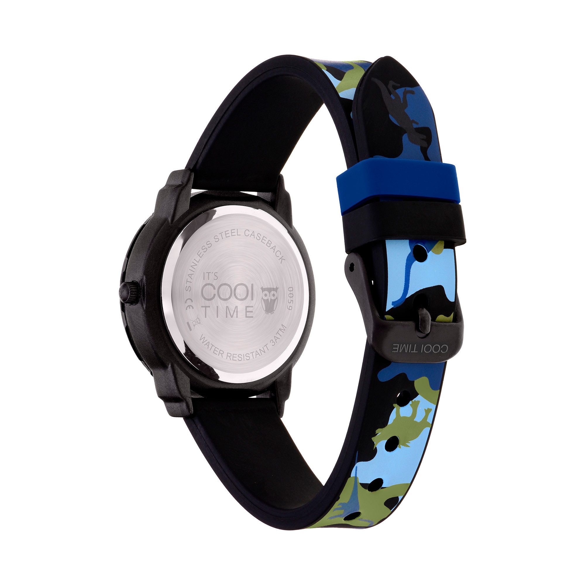 COOL TIME Kwartshorloge The Cool Dino Camouflage Horloge, siliconen armband, kinderhorloge, jongen, analoog