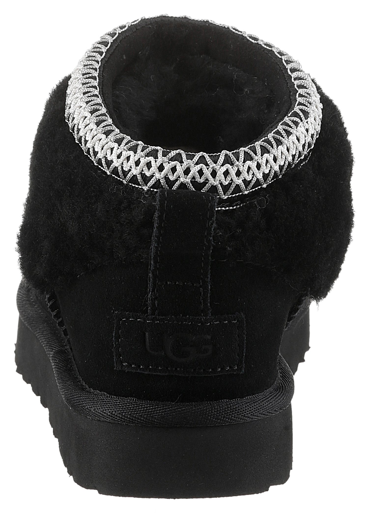 UGG Boots zonder sluiting CLASSIC ULTRA MINI MAXI CURLY winterlaarzen, snowboots met etnische textielband aan de schacht