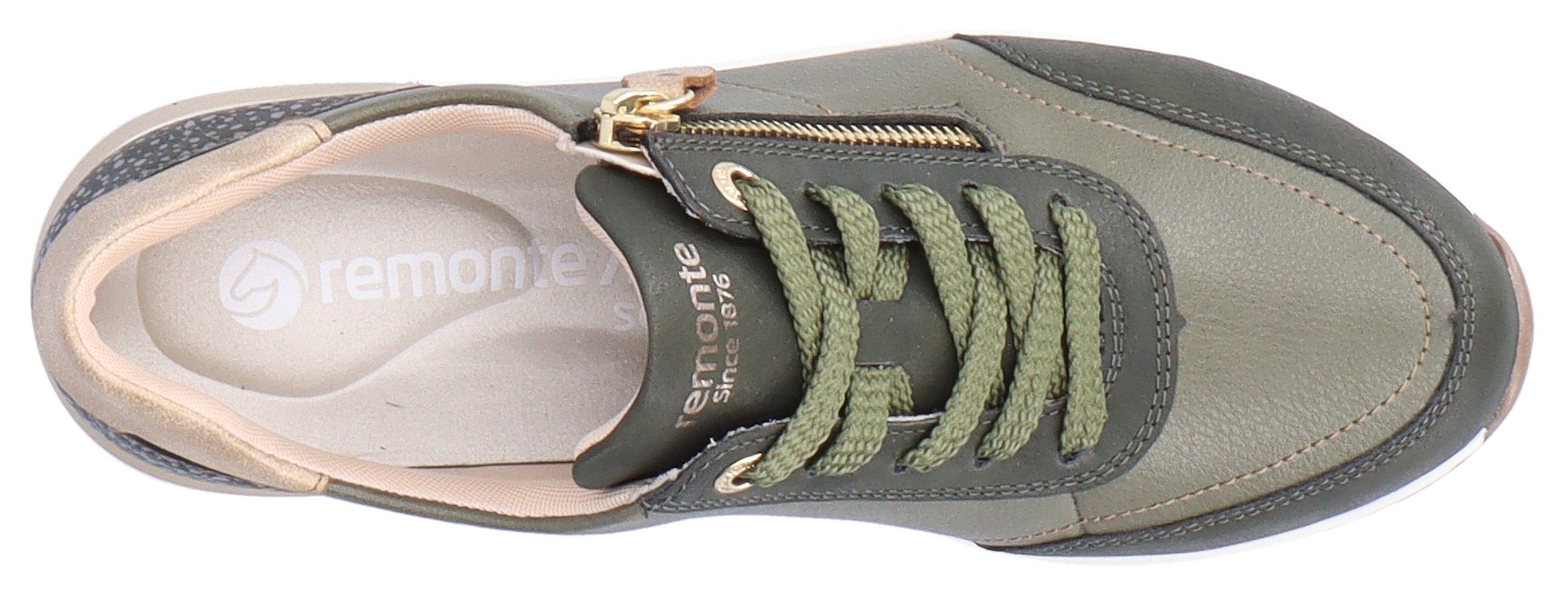 Remonte Sneakers met sleehak met praktische verwisselbare binnenzool, vrijetijdsschoen, lage schoen, veterschoen