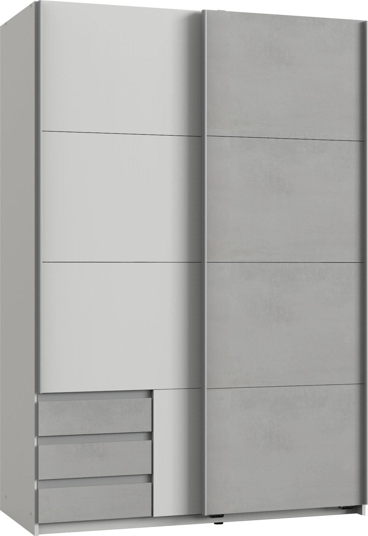 Wimex Schuifdeurkast Emden Met externe lades zweefdeurkasten maat 135 cm x 198 cm x 64 cm wit
